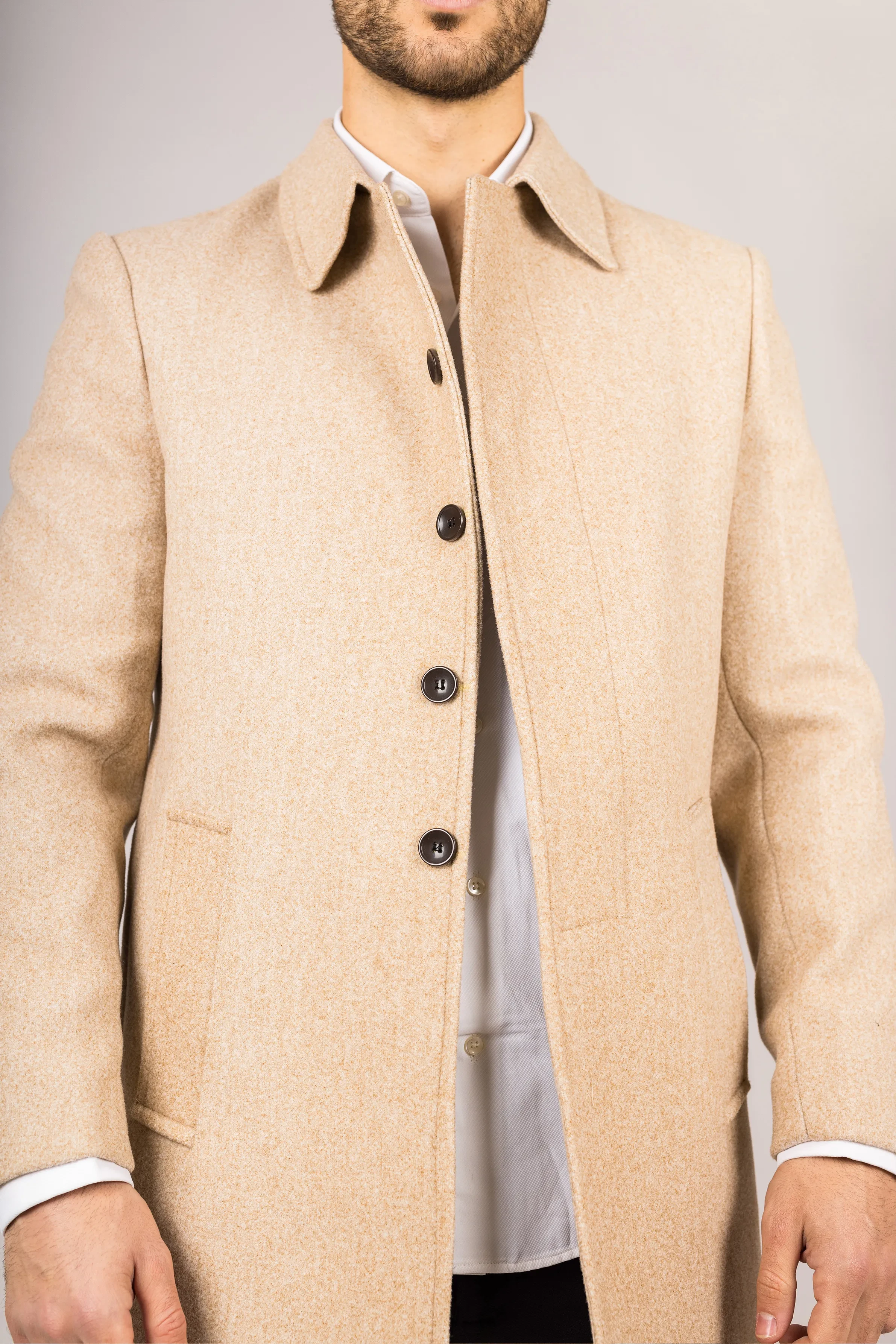 Men's Wool Blend Classic Collar Overcoat 8 Men's Wool Blend Classic Collar Overcoat