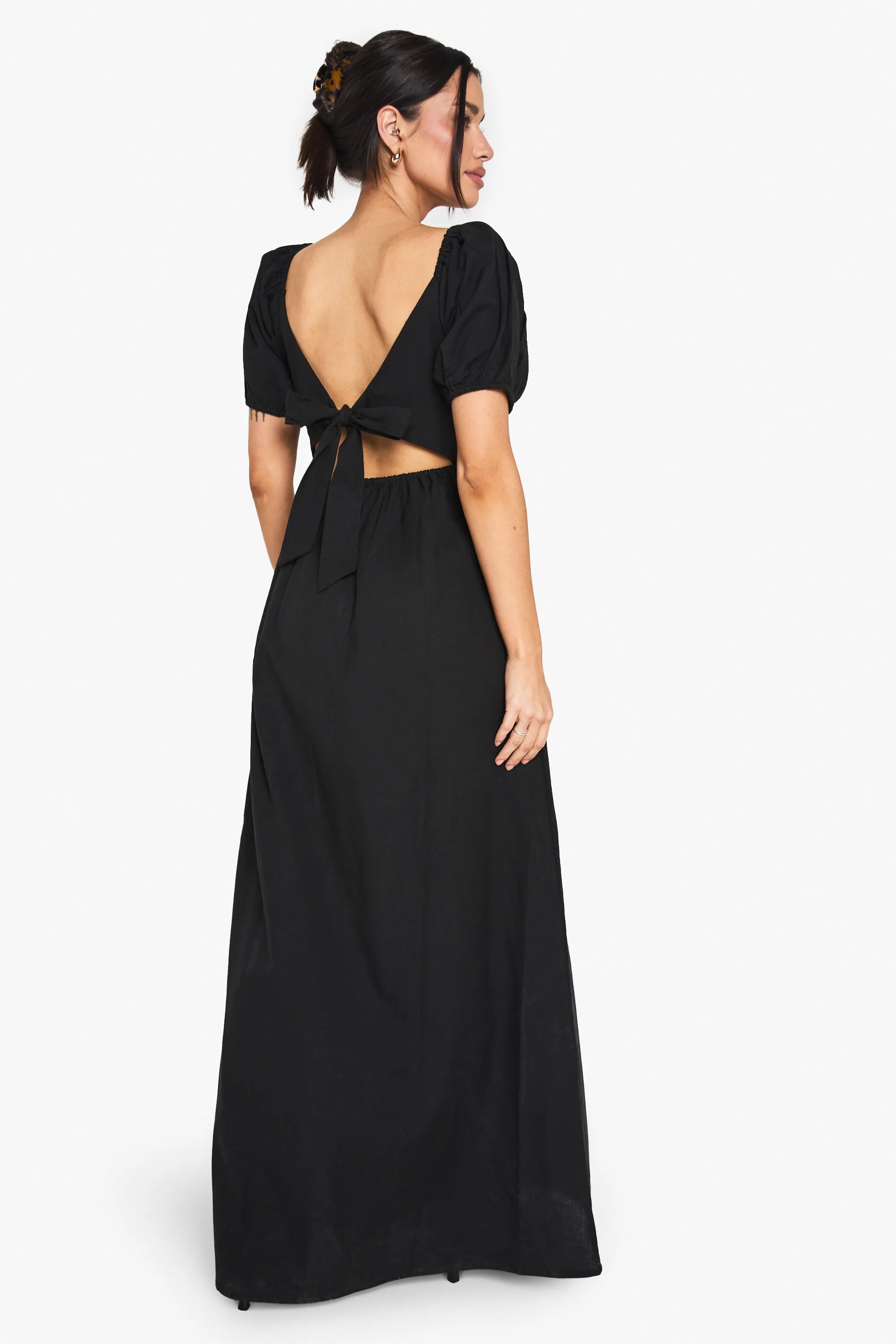 Tall Linen Puff Sleeve Maxi Dress 2 Tall Linen Puff Sleeve Maxi Dress