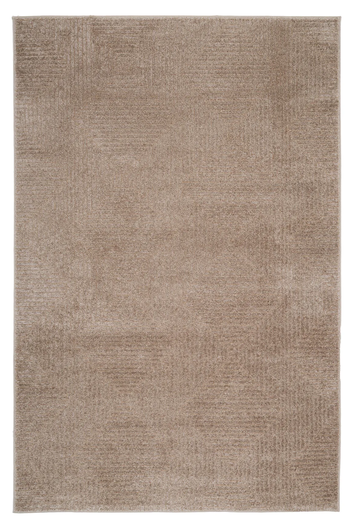 Soft Beige Brown Geometric Textured Area Rug