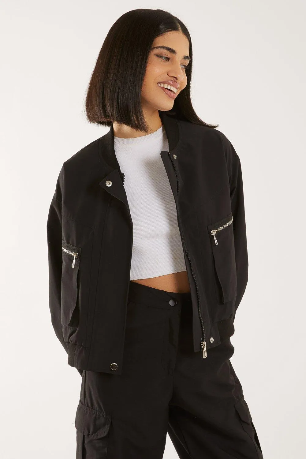 Double Pocket Classic Bomber Jacket 1 Double Pocket Classic Bomber Jacket