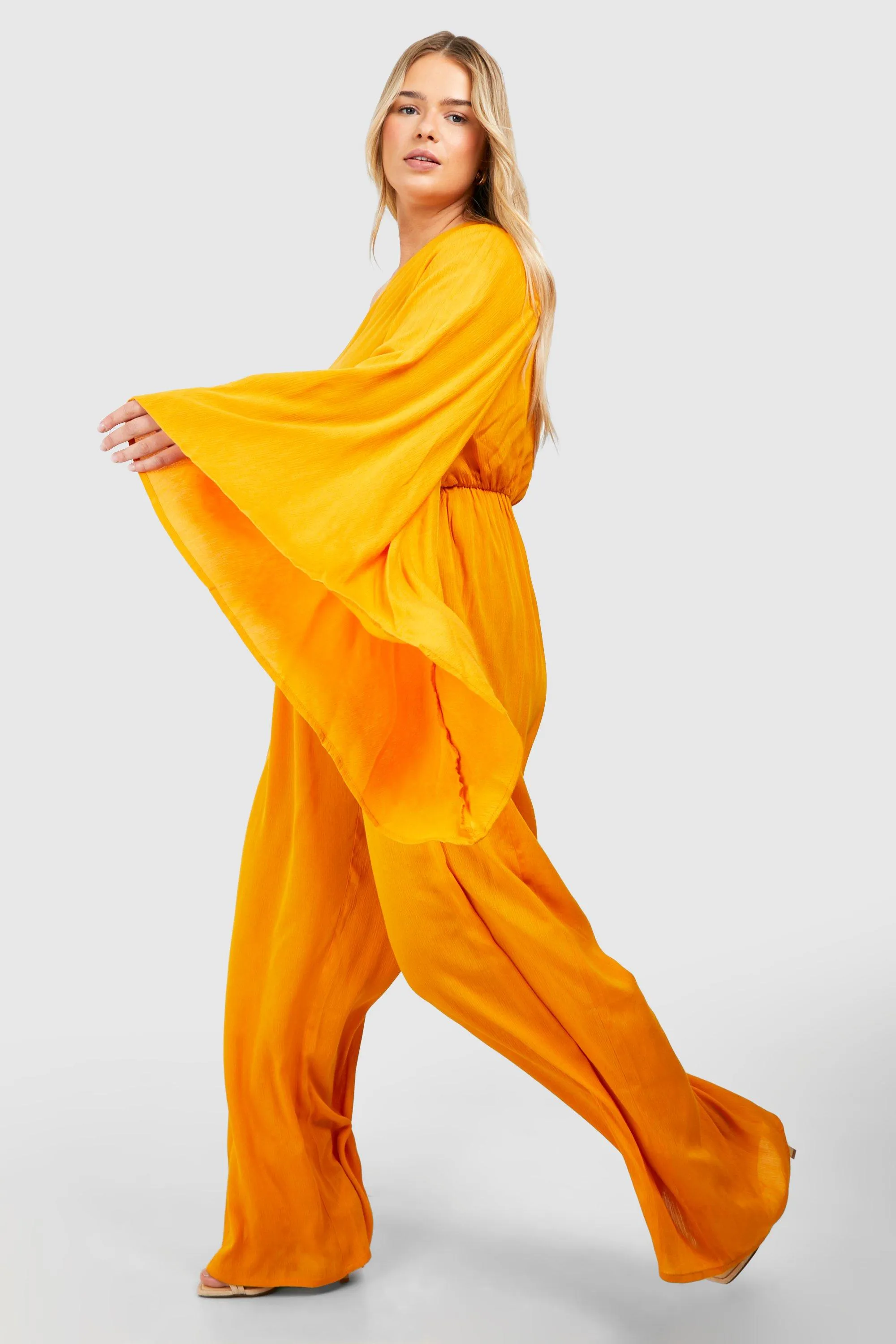 Plus Flare Sleeve Cheesecloth Jumpsuit 3 Plus Flare Sleeve Cheesecloth Jumpsuit