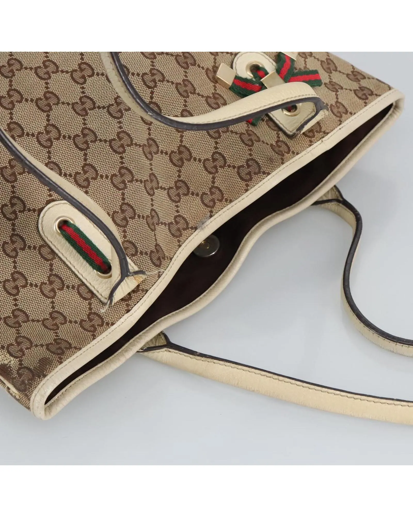 PrelovedGG Monogram Tote Bag- Beige 7 PrelovedGG Monogram Tote Bag- Beige