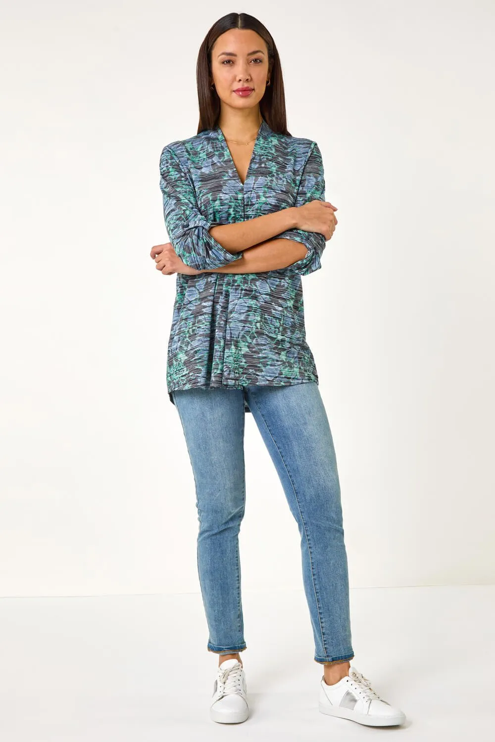 V-Neck Pleat Front Jersey Top 2 V-Neck Pleat Front Jersey Top