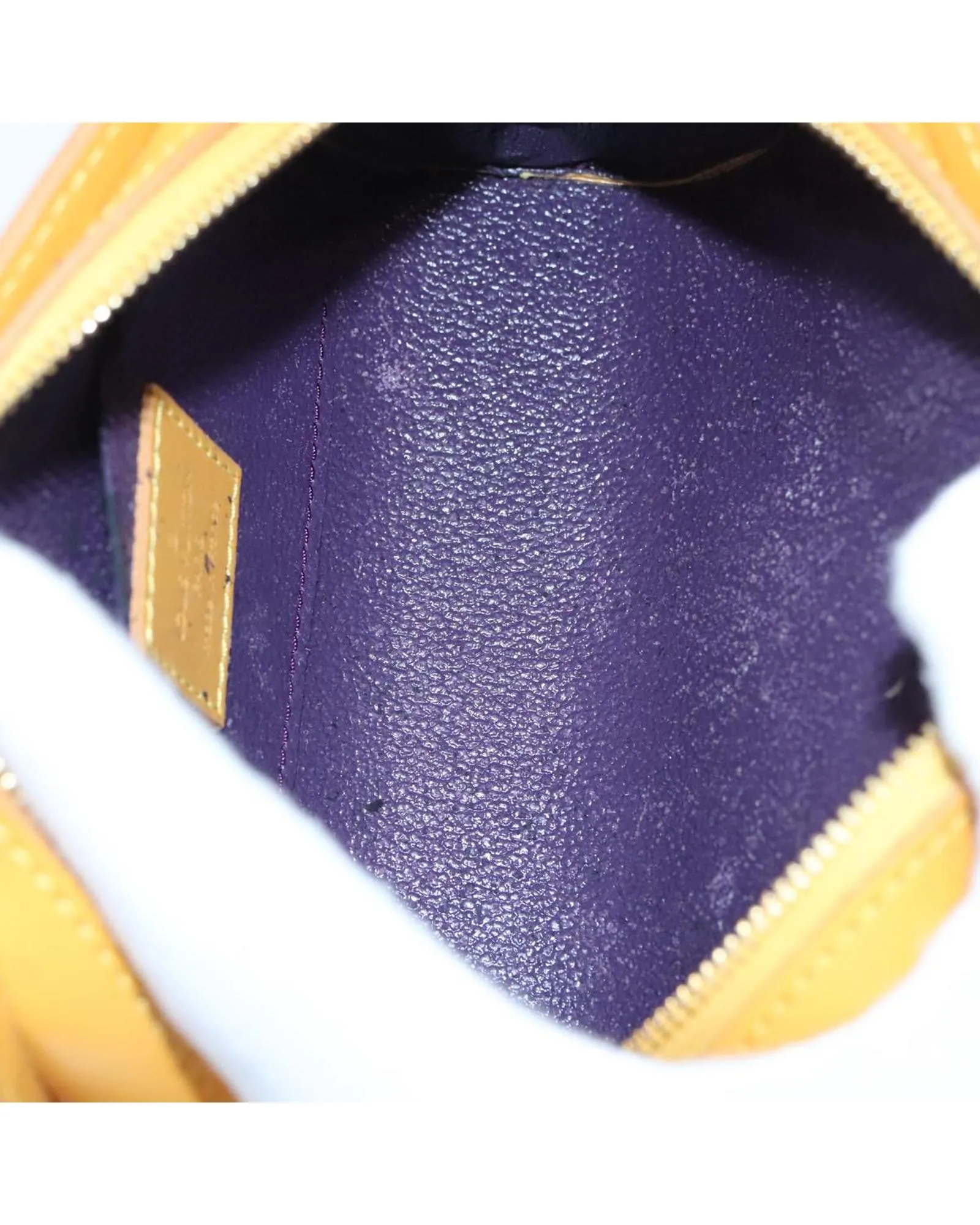 Preloved Epi Leather Cosmetic Pouch- Yellow Pouches 11 Preloved Epi Leather Cosmetic Pouch- Yellow Pouches