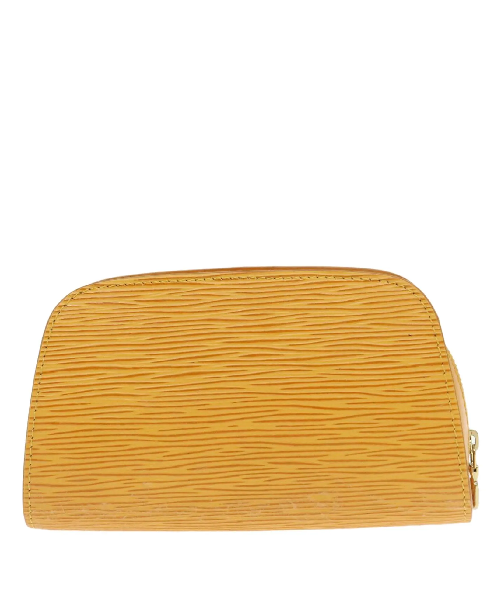 Preloved Epi Leather Cosmetic Pouch- Yellow Pouches 2 Preloved Epi Leather Cosmetic Pouch- Yellow Pouches