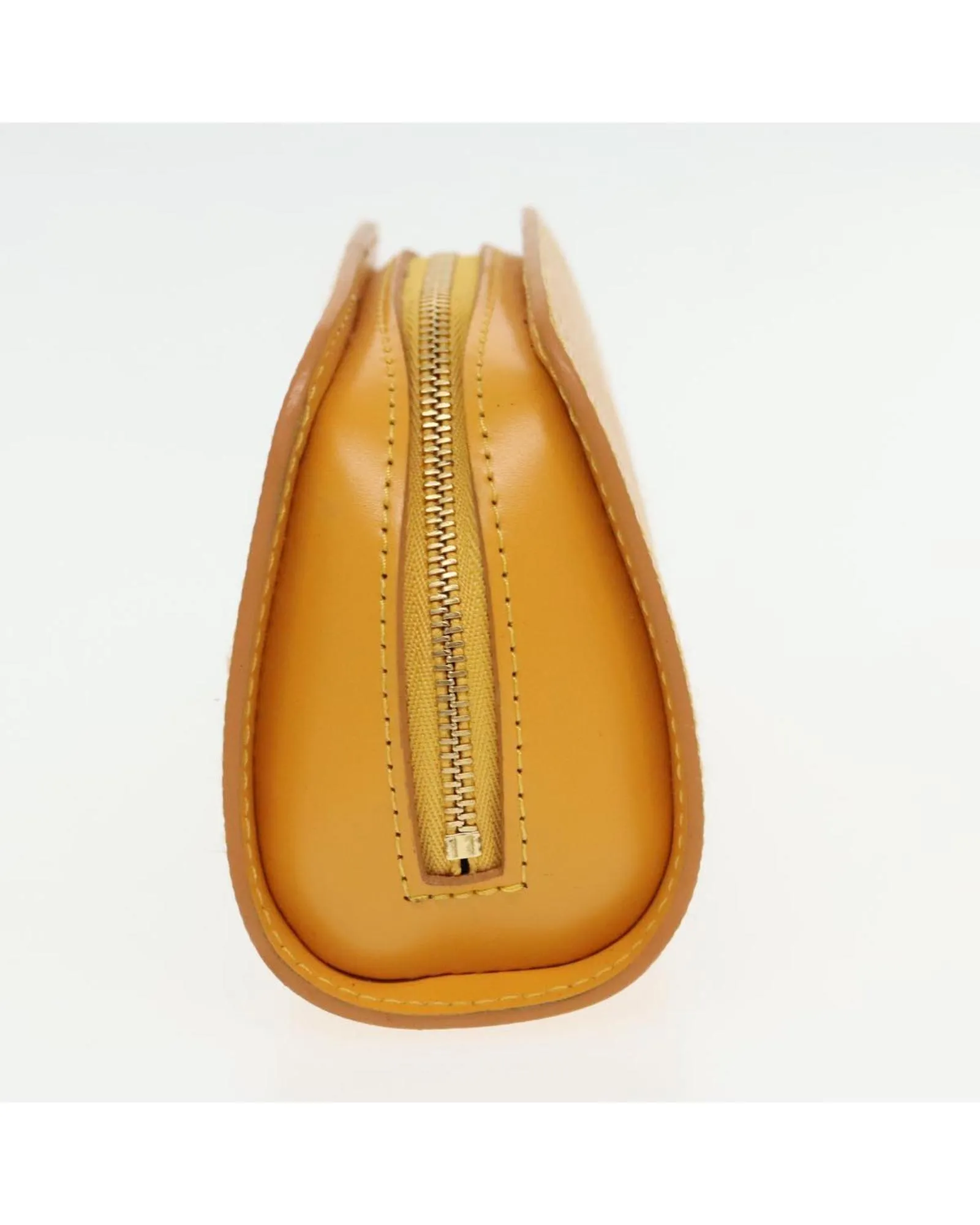 Preloved Epi Leather Cosmetic Pouch- Yellow Pouches 3 Preloved Epi Leather Cosmetic Pouch- Yellow Pouches