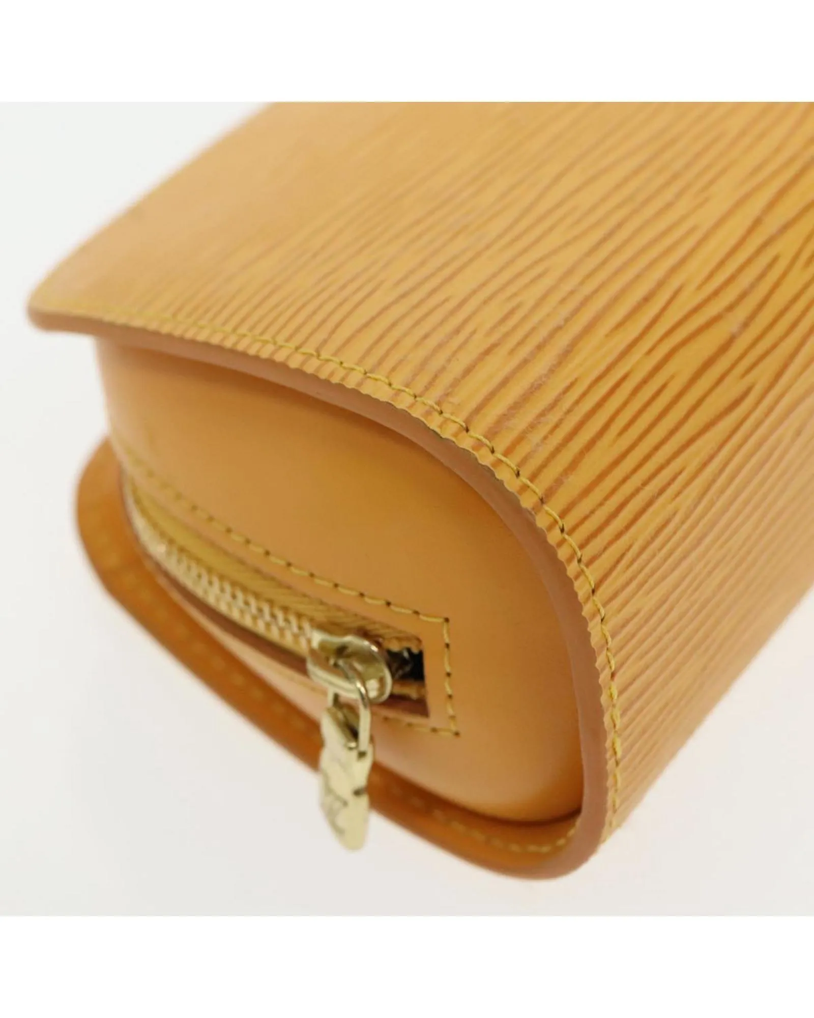 Preloved Epi Leather Cosmetic Pouch- Yellow Pouches 8 Preloved Epi Leather Cosmetic Pouch- Yellow Pouches