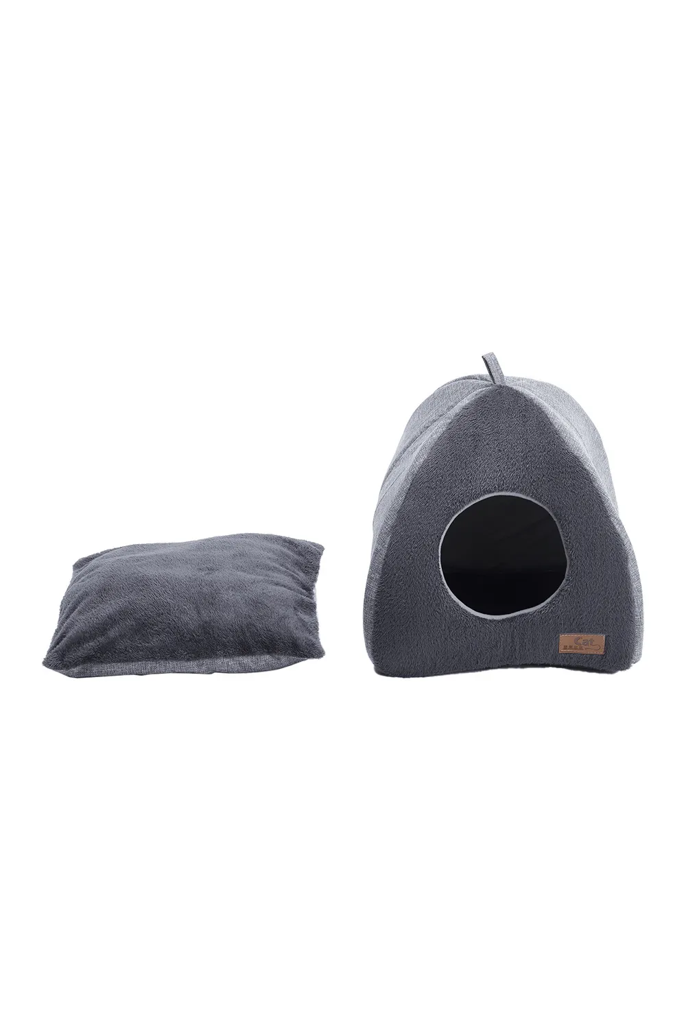 Triangular Dog Cat House with Soft Plush 3 Triangular Dog Cat House with Soft Plush