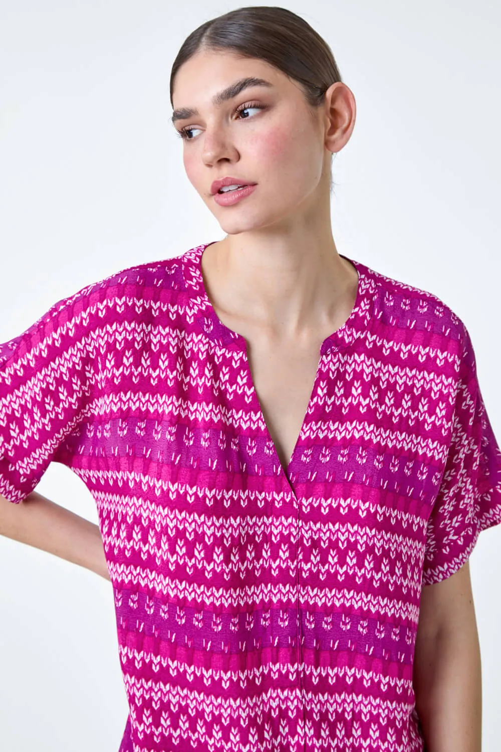 Aztec Stripe Print Woven Top 3 Aztec Stripe Print Woven Top
