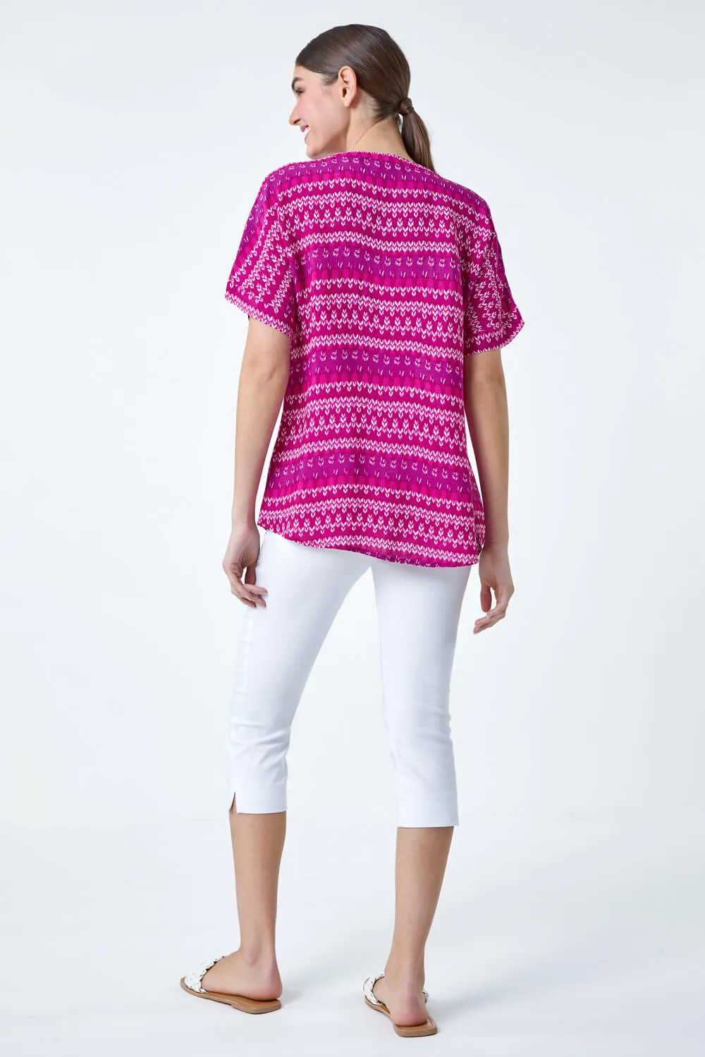 Aztec Stripe Print Woven Top 4 Aztec Stripe Print Woven Top
