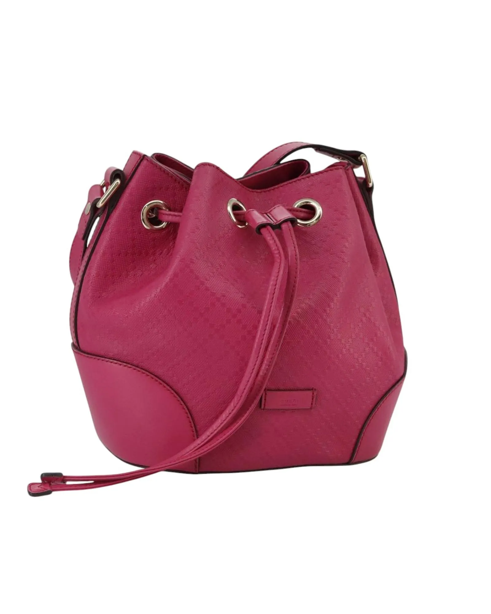 Preloved Bucket Bag Drawstring Closure- Pink Shoulder Bags