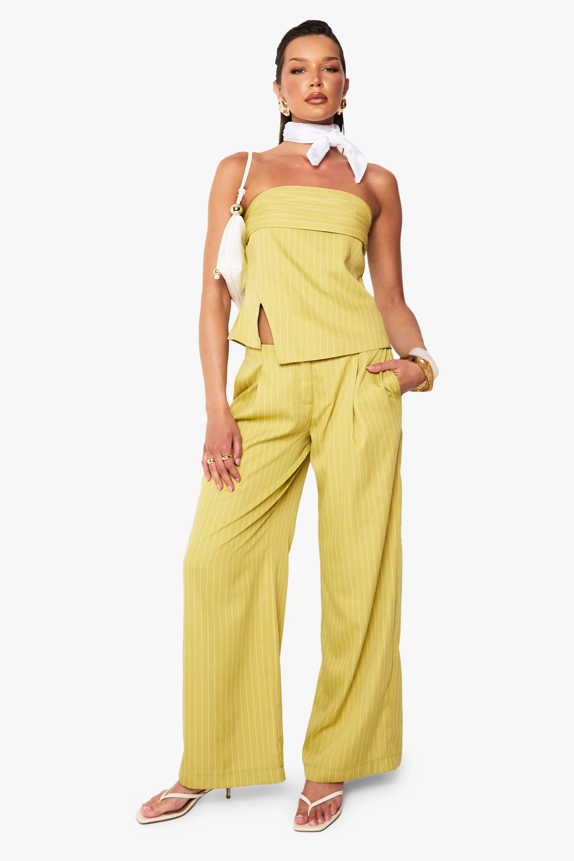 Woven Pinstripe Straight Leg Trouser 1 Woven Pinstripe Straight Leg Trouser