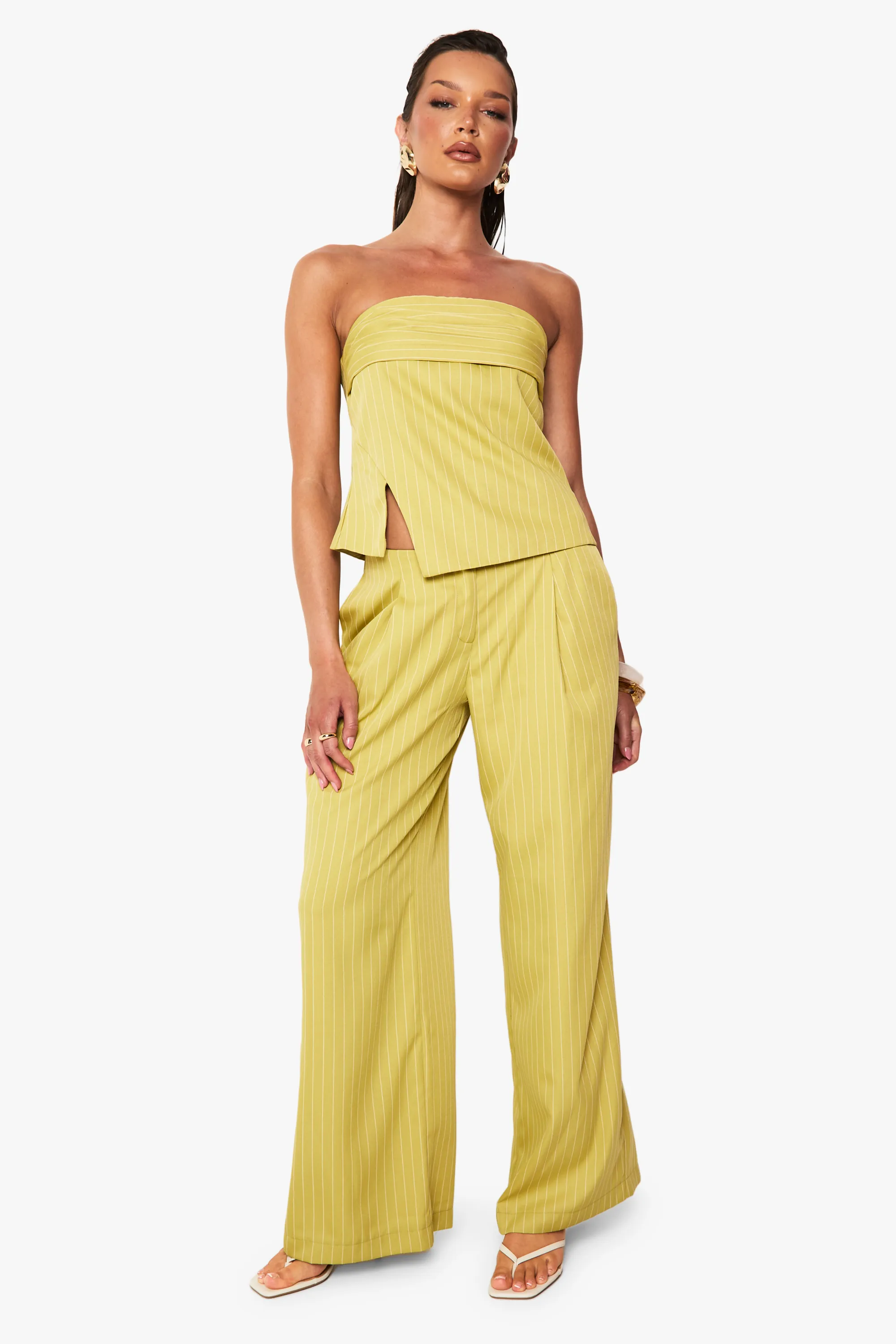 Woven Pinstripe Straight Leg Trouser 3 Woven Pinstripe Straight Leg Trouser