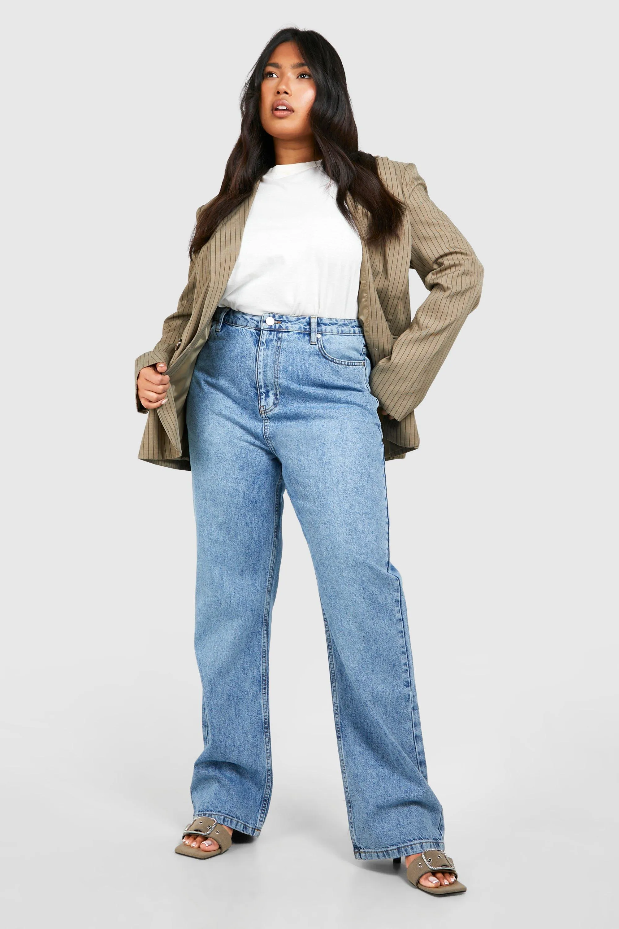 Plus Acid Wash Straight Leg Jeans 1 Plus Acid Wash Straight Leg Jeans