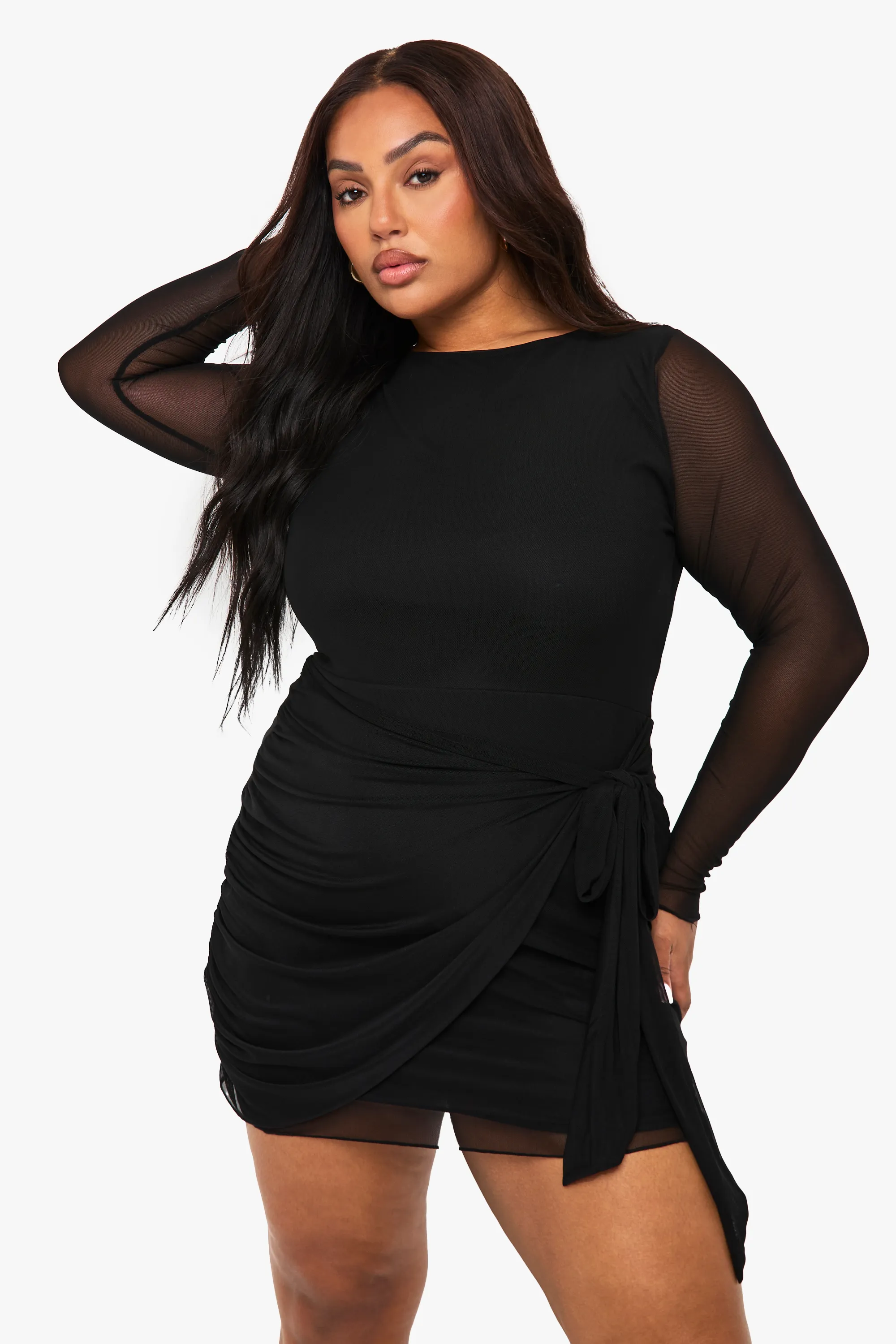 plus mesh wrap mini dress 1 plus mesh wrap mini dress