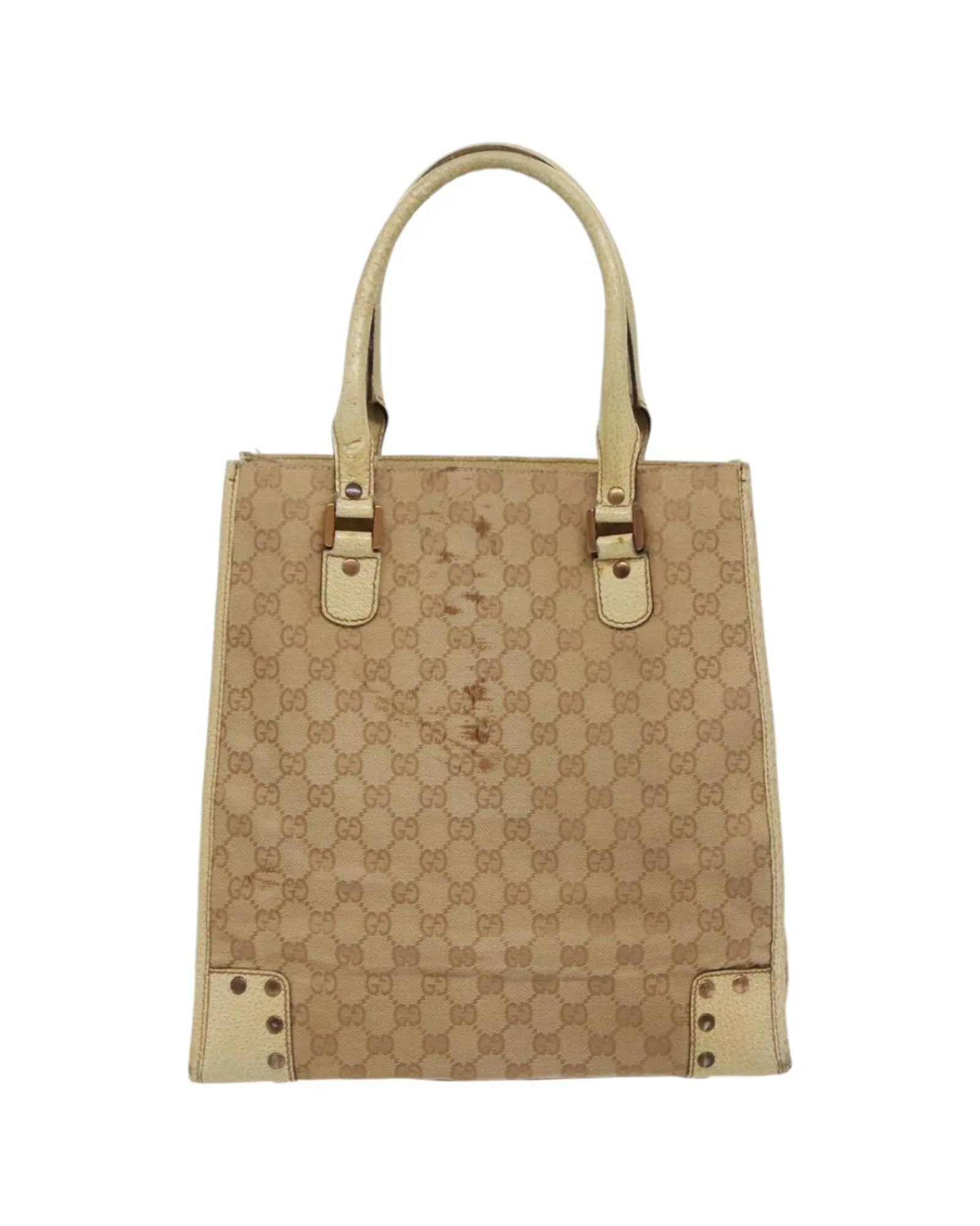 Preloved GG Monogram Tote Bag- Beige 2 Preloved GG Monogram Tote Bag- Beige