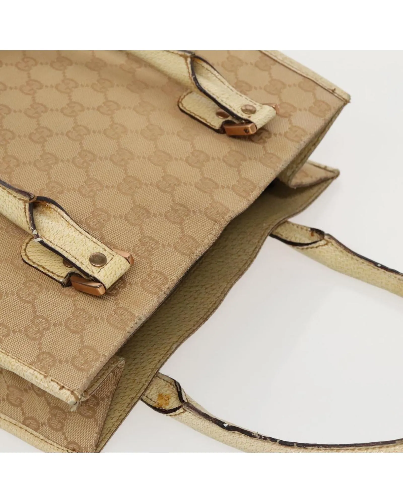 Preloved GG Monogram Tote Bag- Beige 7 Preloved GG Monogram Tote Bag- Beige
