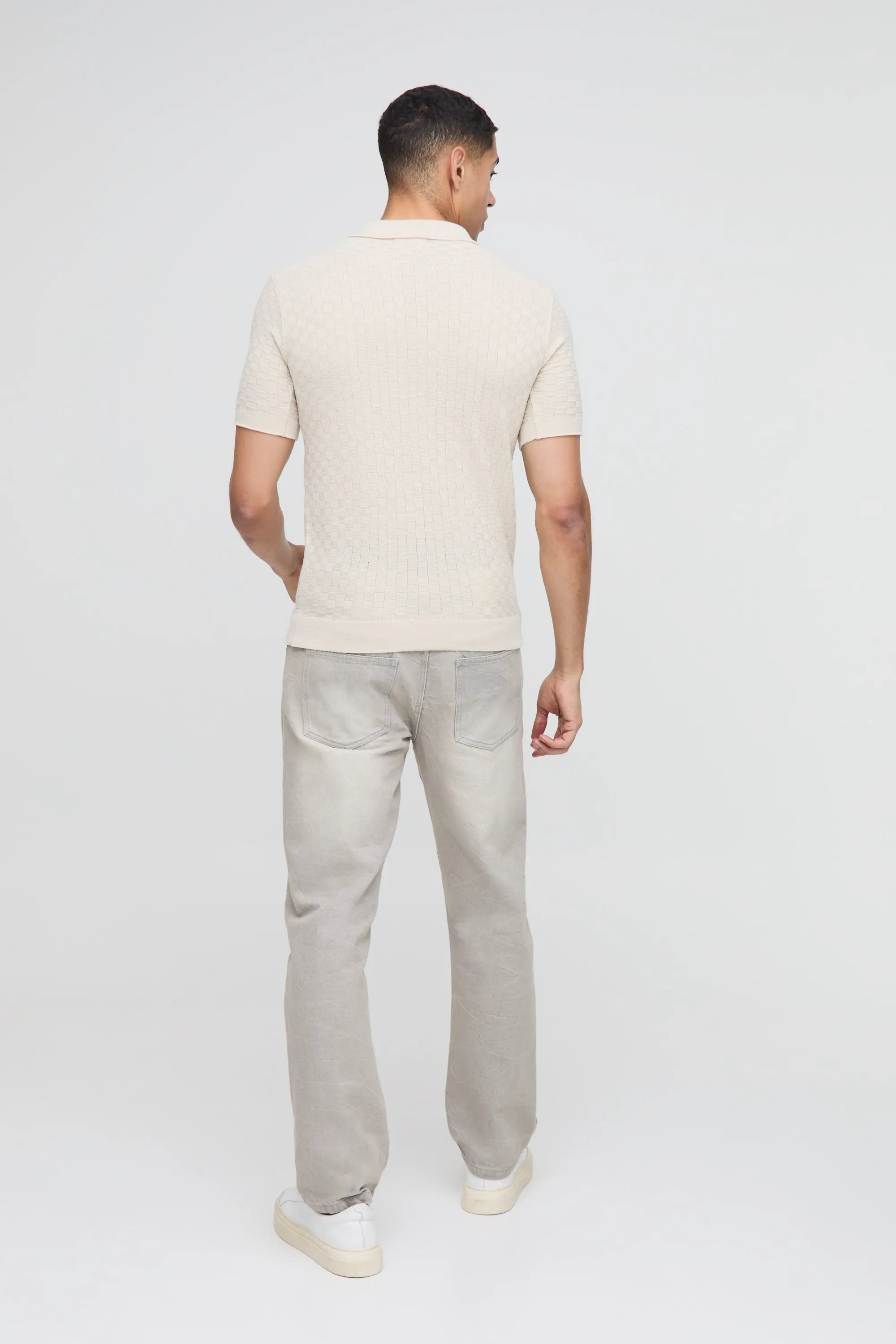 Muscle Fit Zip Neck Basket Knitted Polo 2 Muscle Fit Zip Neck Basket Knitted Polo