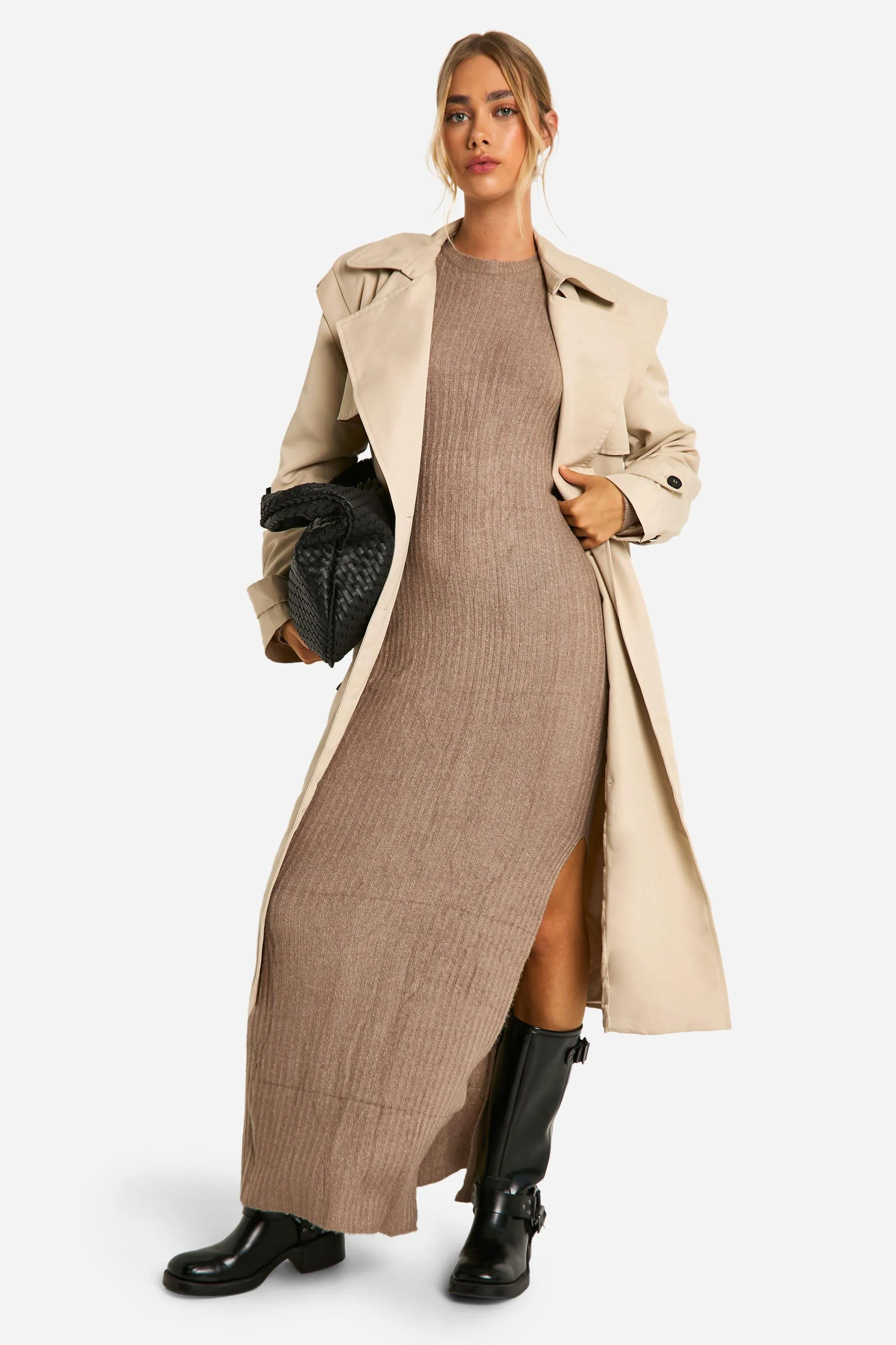 Soft Rib Knit Side Split Midaxi Dress 3 Soft Rib Knit Side Split Midaxi Dress