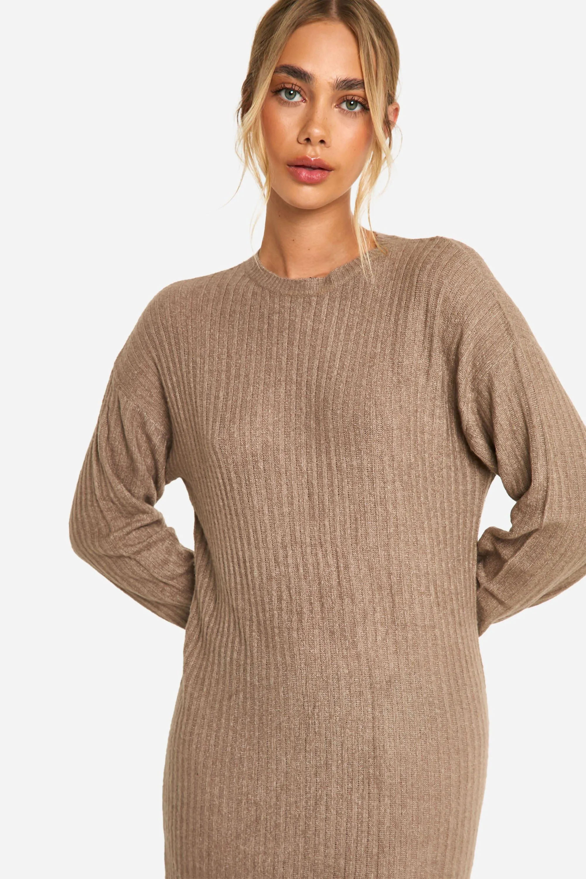 Soft Rib Knit Side Split Midaxi Dress 4 Soft Rib Knit Side Split Midaxi Dress
