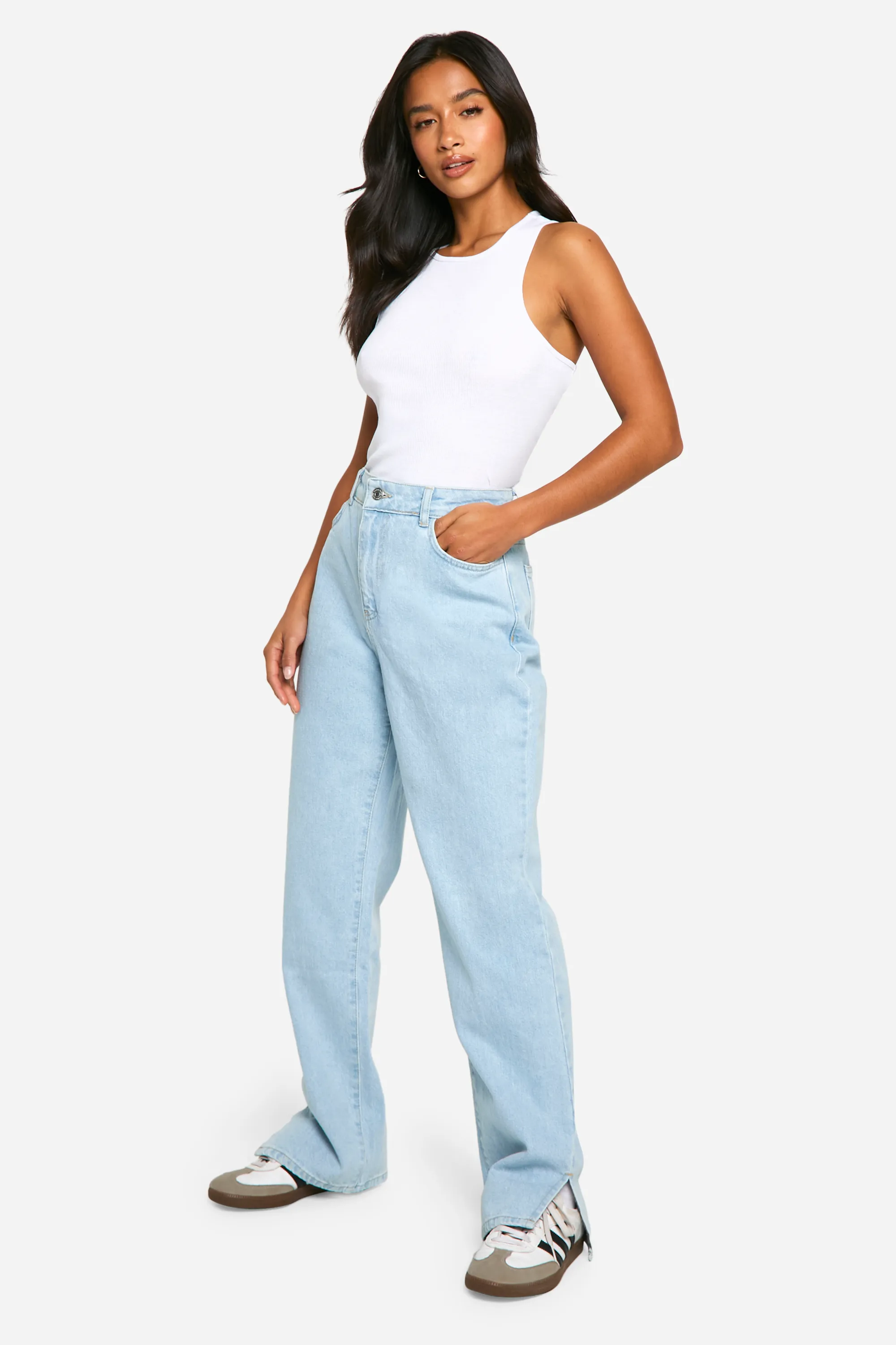 Petite High Waist Split Hem Jeans 3 Petite High Waist Split Hem Jeans