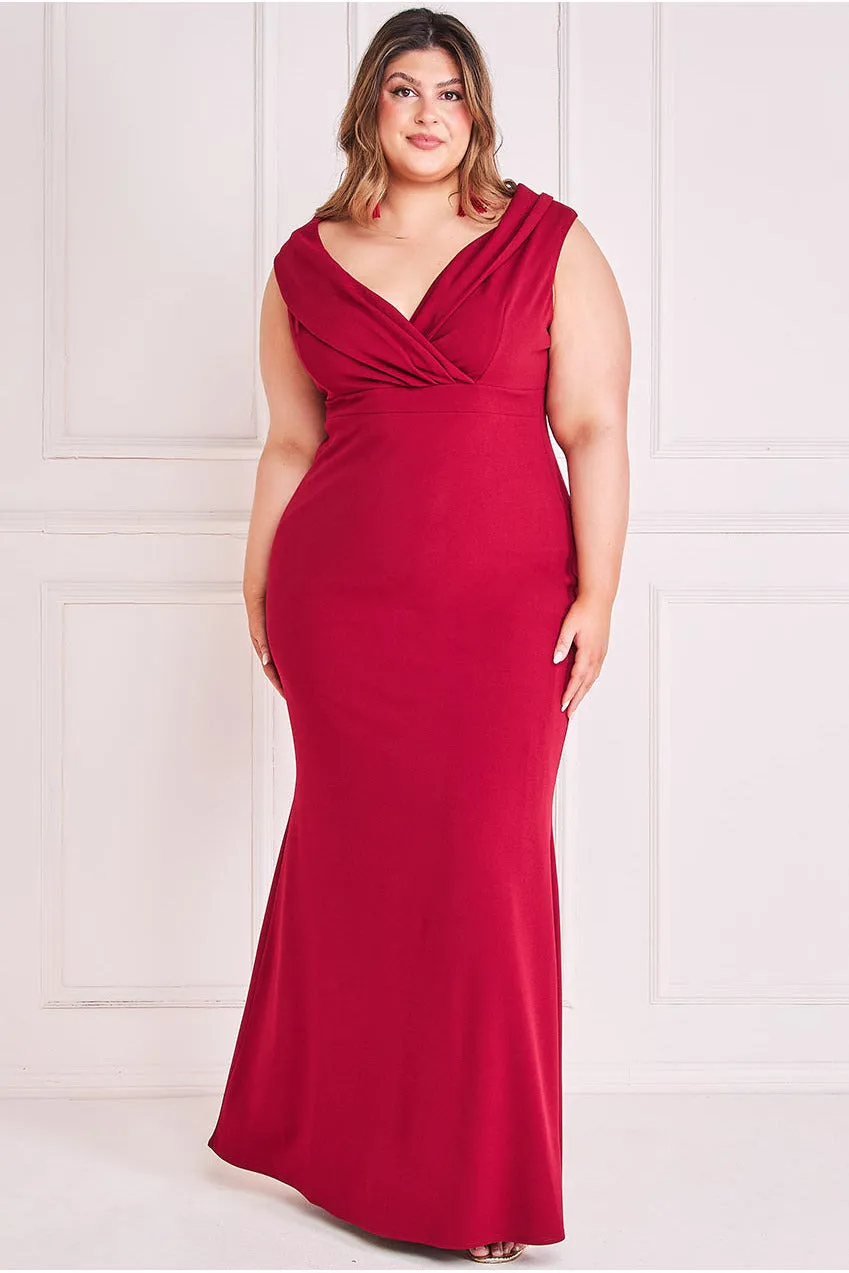 Front Wrap Off The Shoulder Maxi Dress