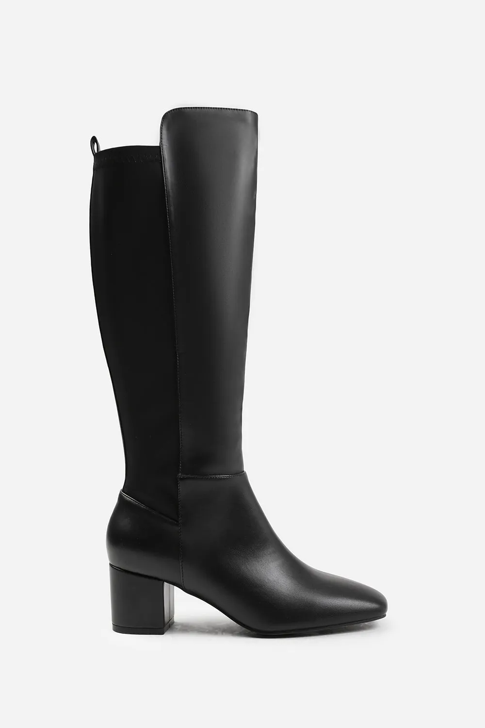 'Cherish' Block Heel Knee High Boots With Side Zip 2 'Cherish' Block Heel Knee High Boots With Side Zip