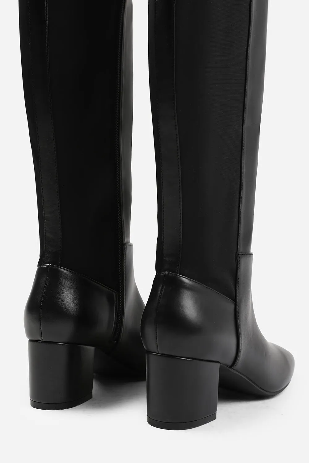 'Cherish' Block Heel Knee High Boots With Side Zip 3 'Cherish' Block Heel Knee High Boots With Side Zip