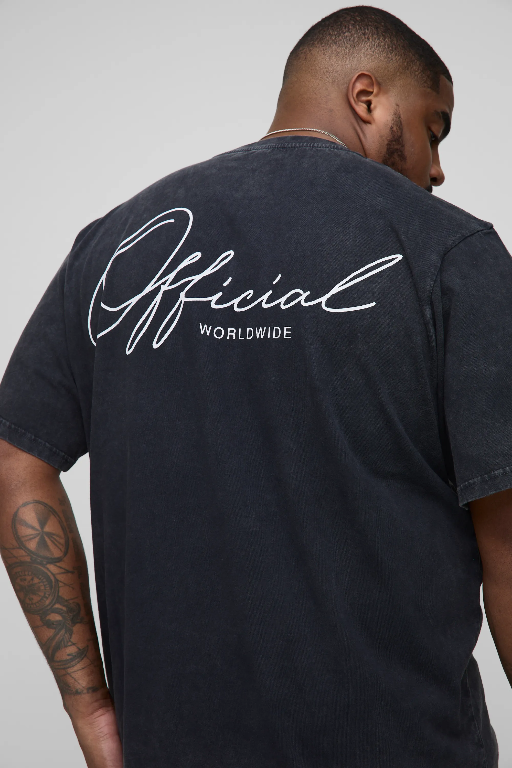 Plus Regular Fit Official Acid Wash Print T-Shirt 3 Plus Regular Fit Official Acid Wash Print T-Shirt