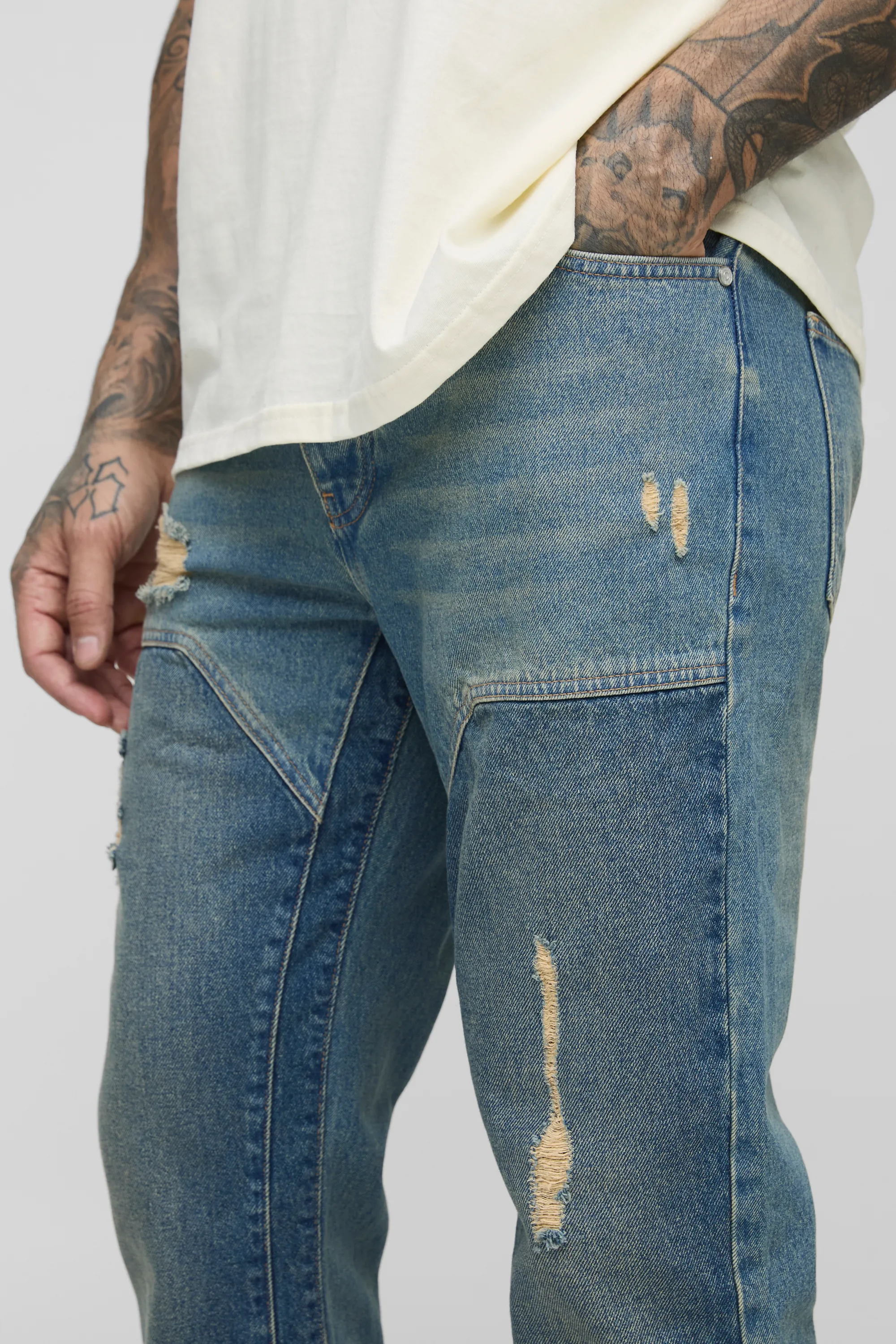 Tall Slim Rigid Flared Distressed Carpenter Jeans 3 Tall Slim Rigid Flared Distressed Carpenter Jeans