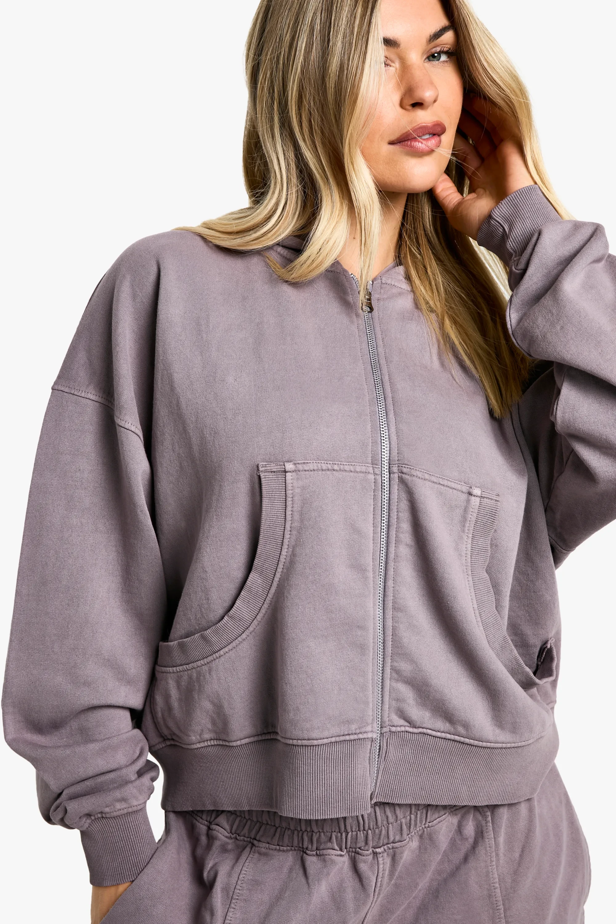Premium Heavyweight Overdyed Zip Through Hoodie 4 Premium Heavyweight Overdyed Zip Through Hoodie