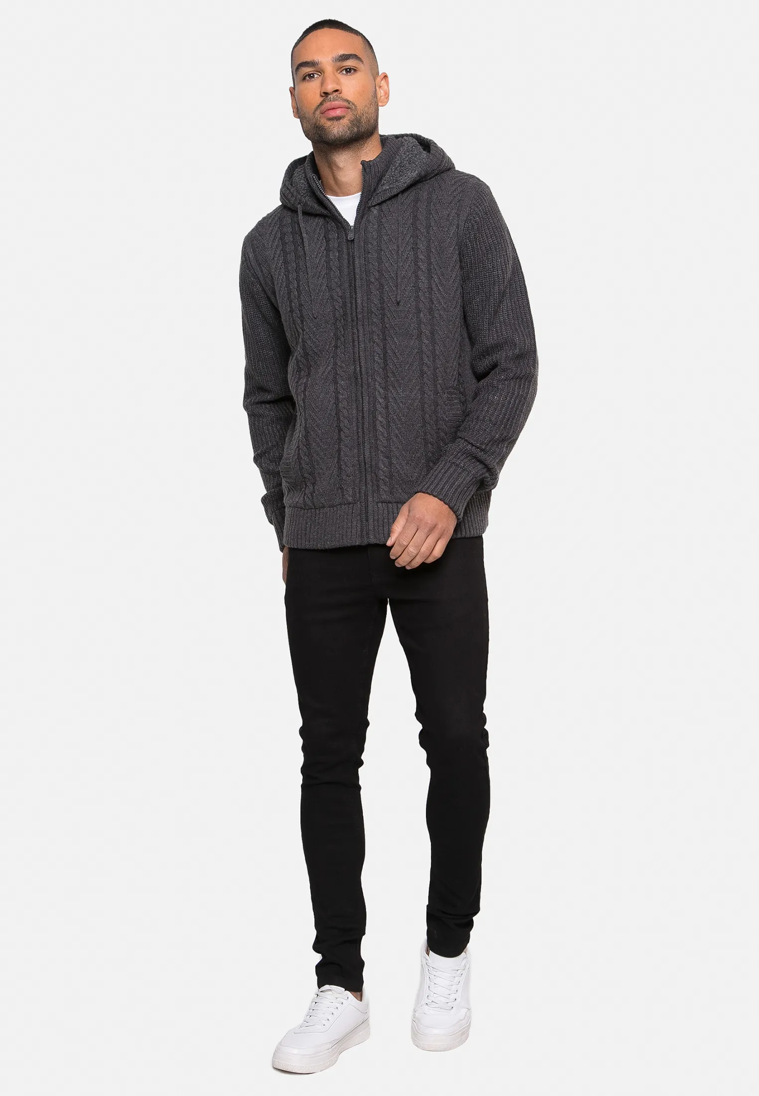 'Gellar' Borg Lined Hooded Cardigan 3 'Gellar' Borg Lined Hooded Cardigan