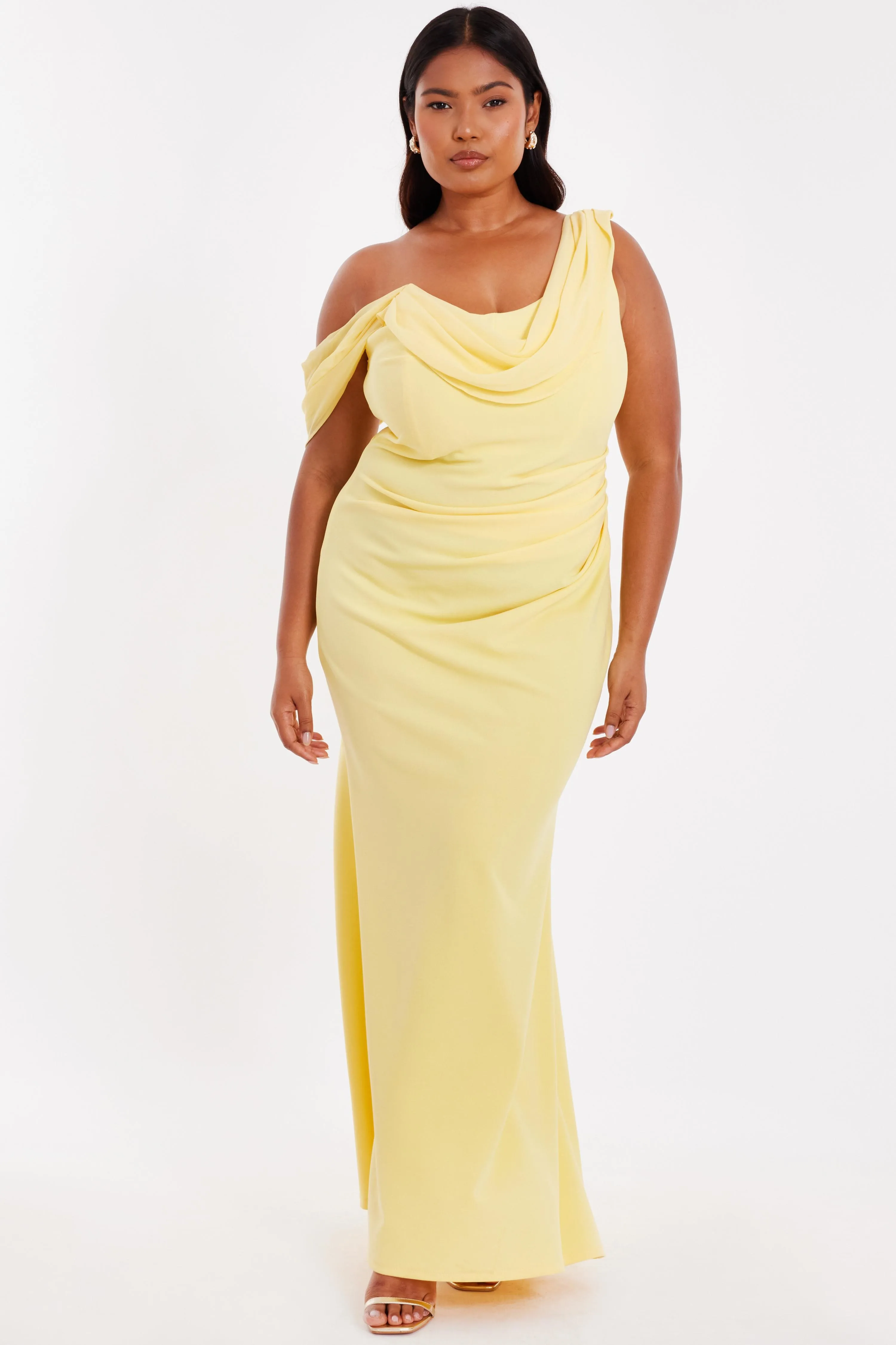 Lemon Curve Sleeve Maxi Dress