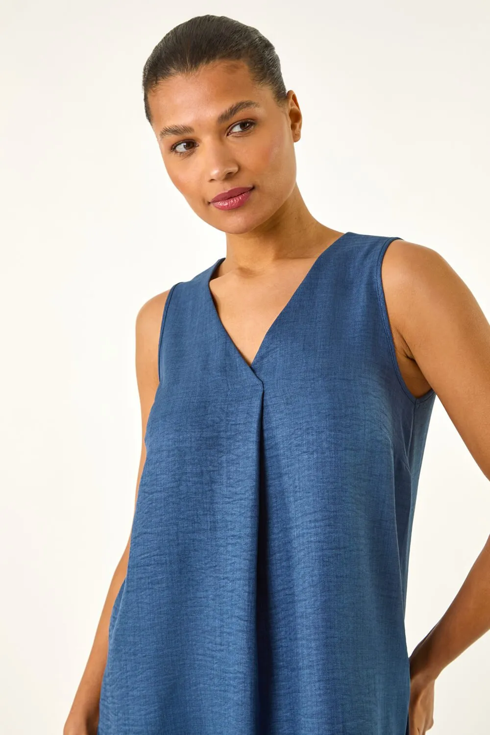 Textured Pleat Front Vest Top 4 Textured Pleat Front Vest Top