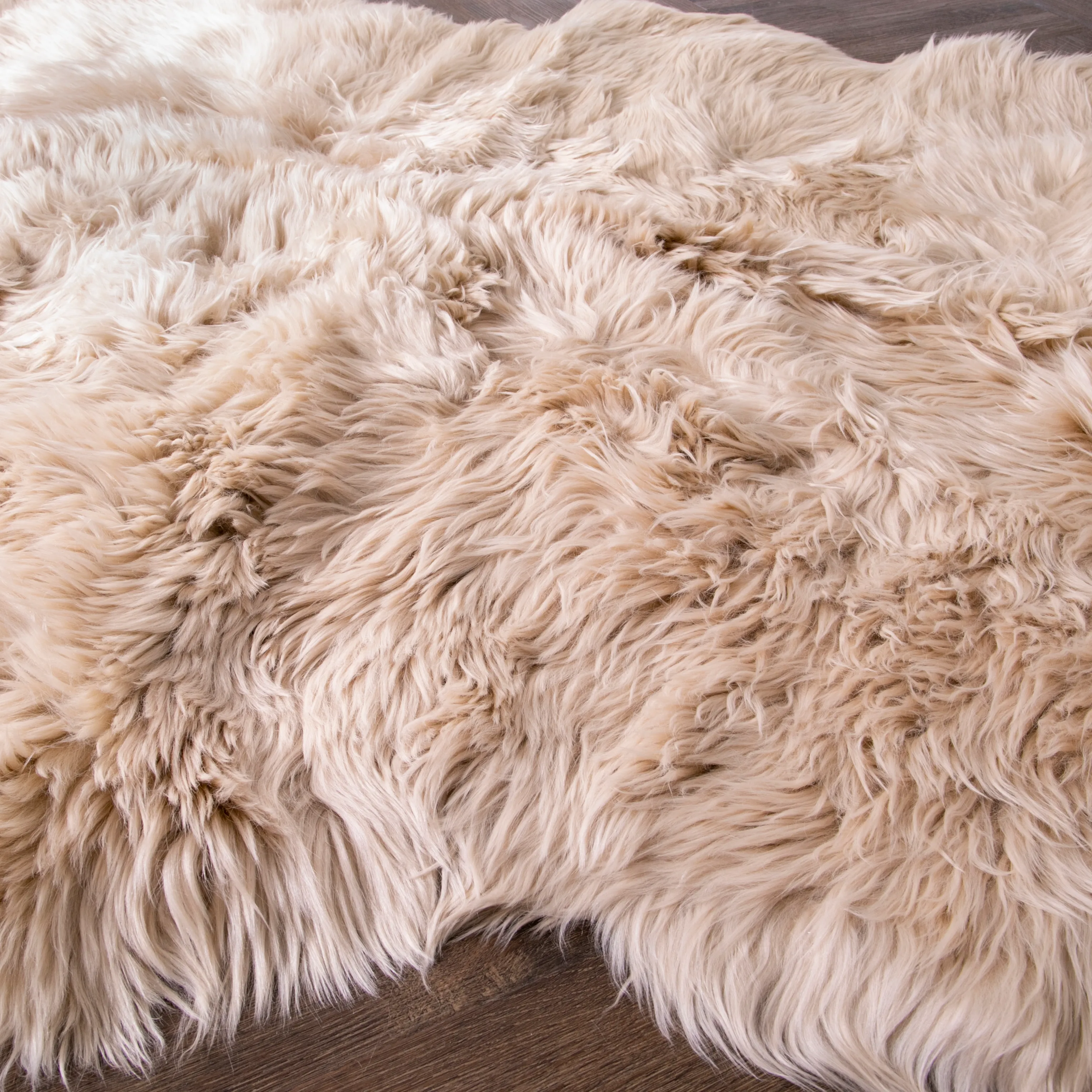 Quad Beige Sheepskin Rug 2 Quad Beige Sheepskin Rug