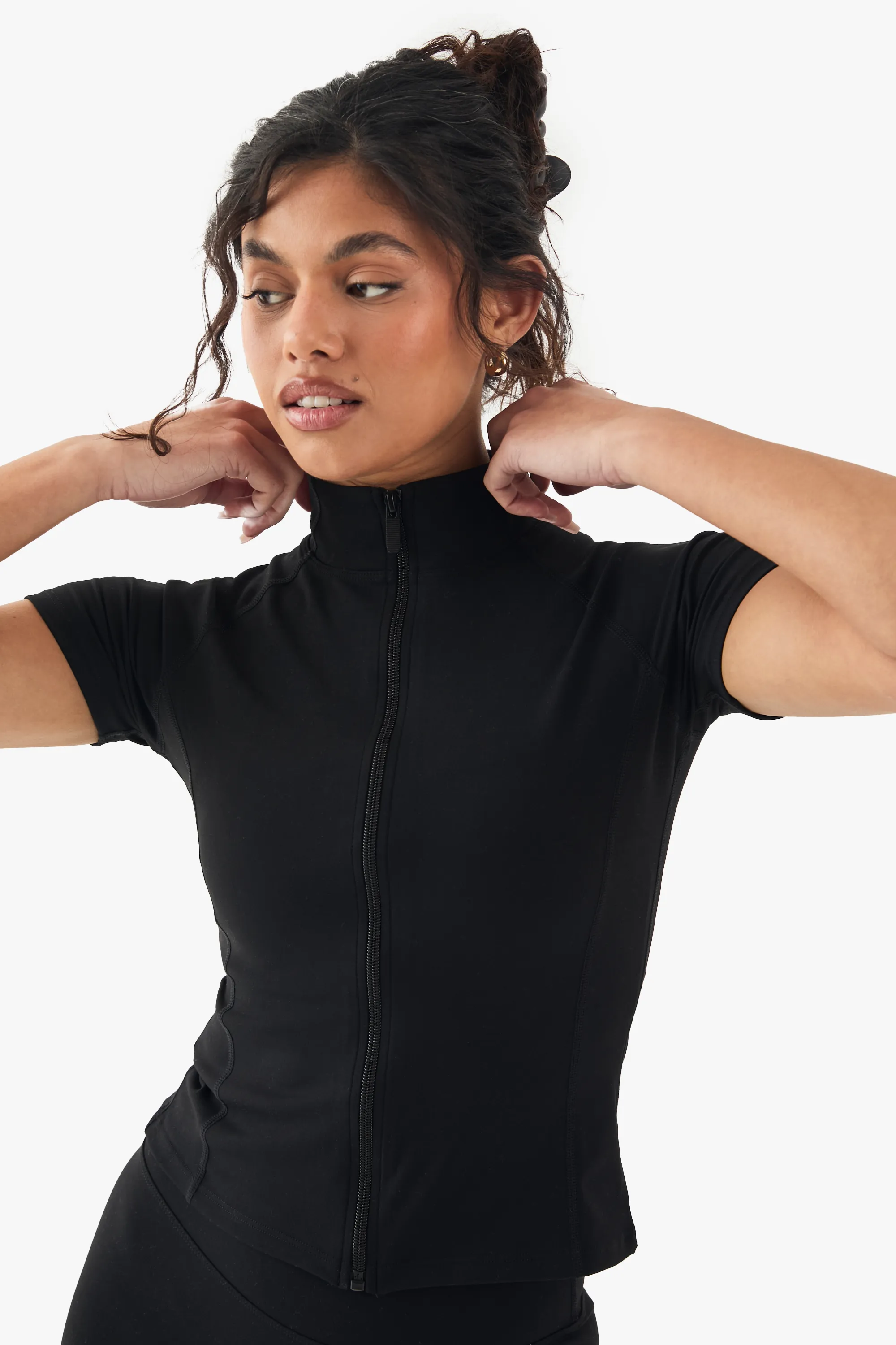 DSGN Studio Ultra Sculpt Zip Through Short Sleeve Top 1 DSGN Studio Ultra Sculpt Zip Through Short Sleeve Top