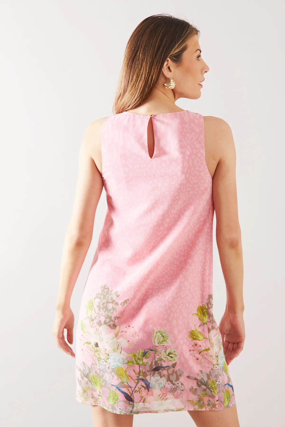 Petite Floral Sleeveless Chiffon Shift Dress 3 Petite Floral Sleeveless Chiffon Shift Dress