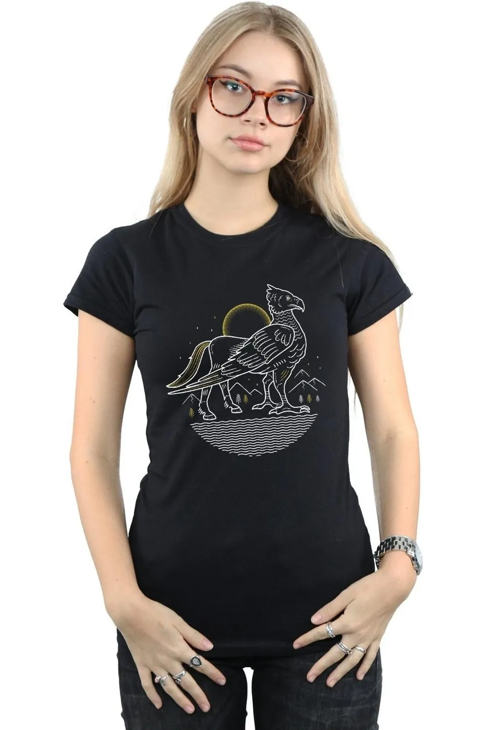 Buckbeak Line Art Cotton T-Shirt 1 Buckbeak Line Art Cotton T-Shirt