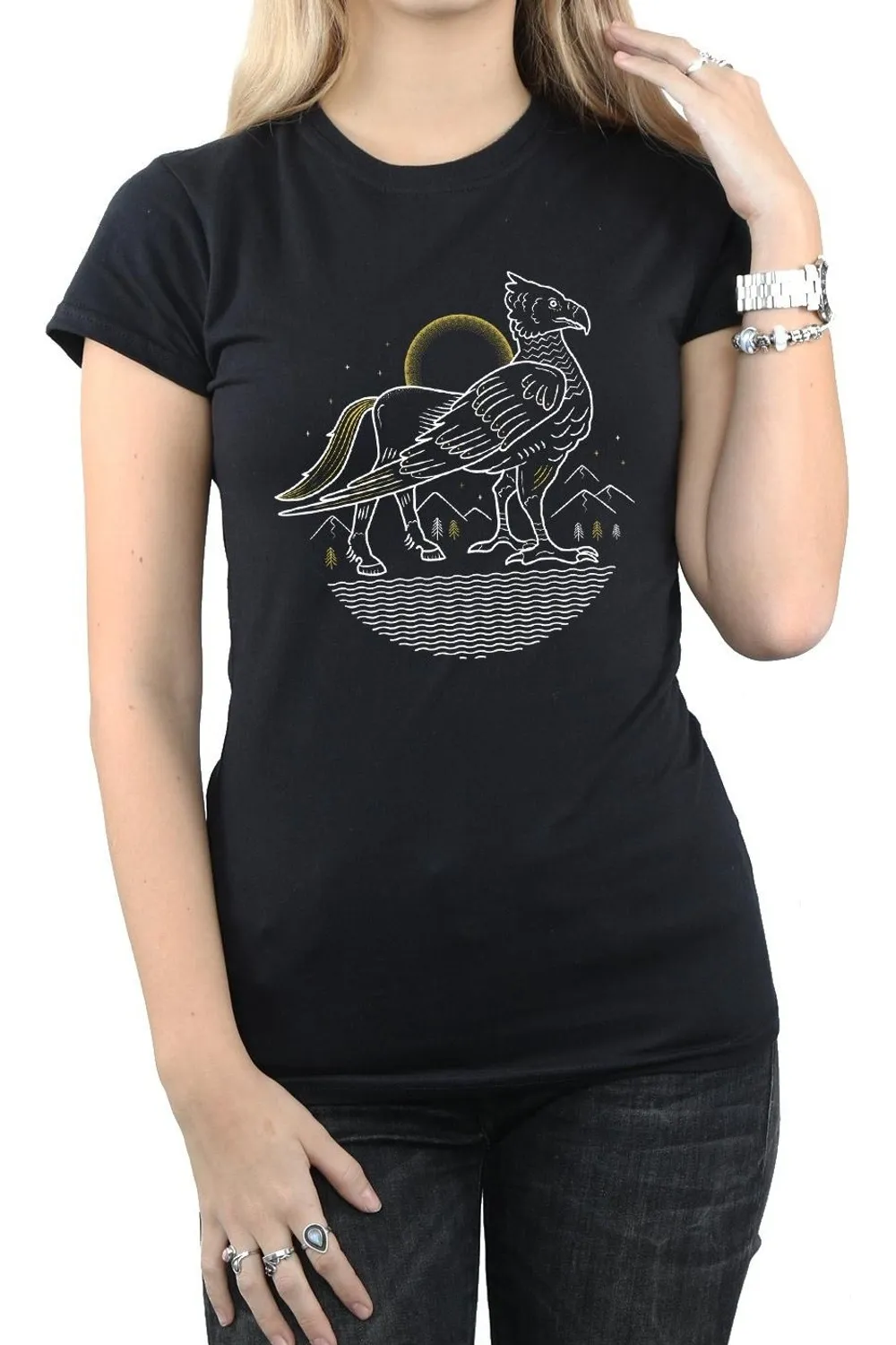 Buckbeak Line Art Cotton T-Shirt 3 Buckbeak Line Art Cotton T-Shirt