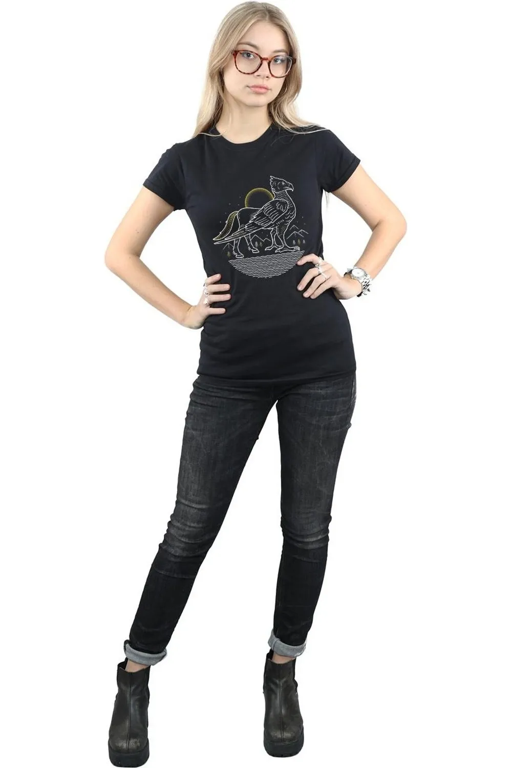 Buckbeak Line Art Cotton T-Shirt 4 Buckbeak Line Art Cotton T-Shirt