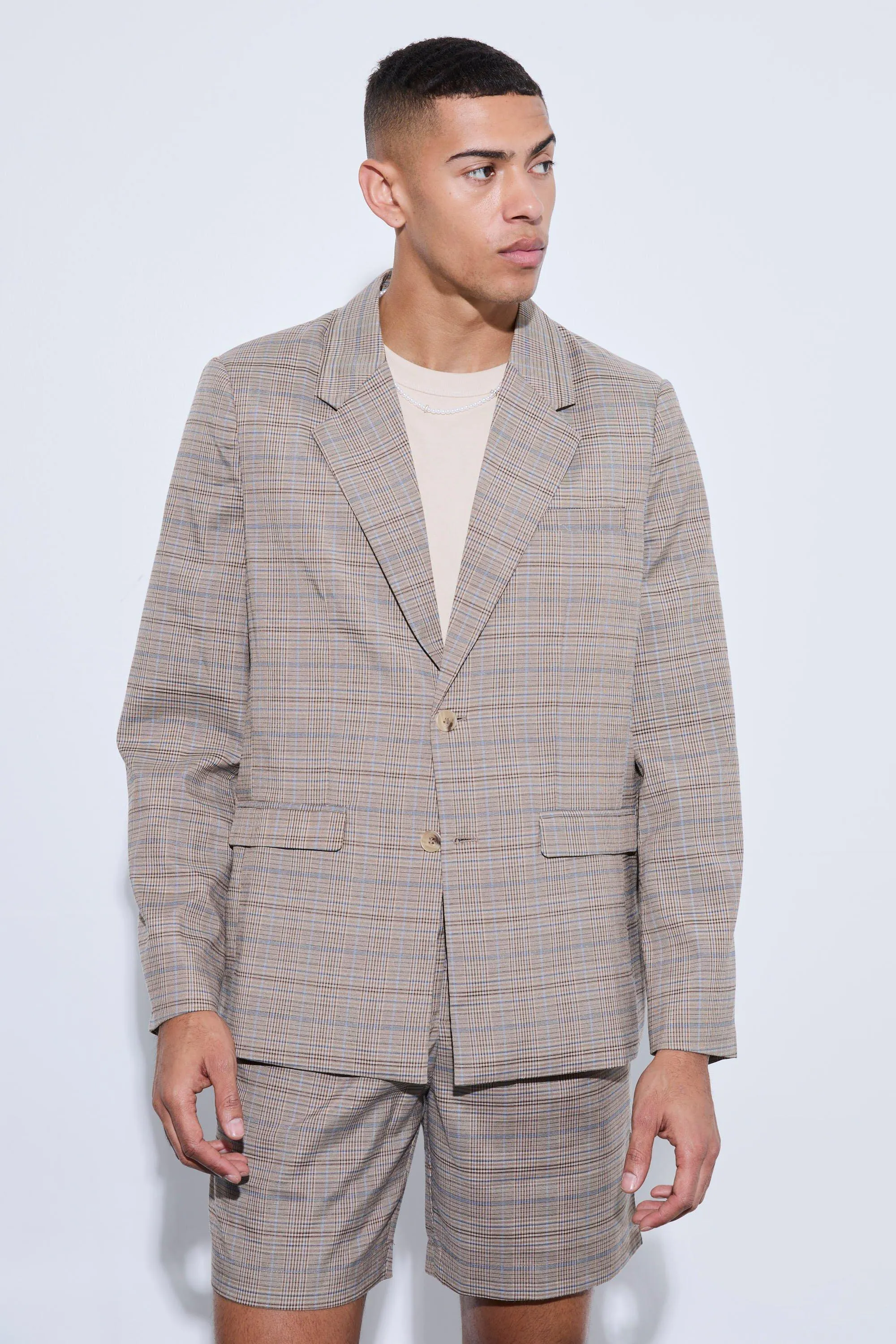 Check Oversized Boxy Blazer
