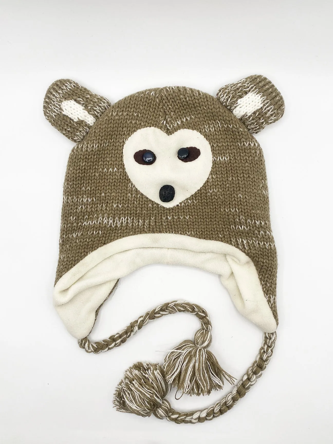 Brown Bear Beanie Hat with Ears