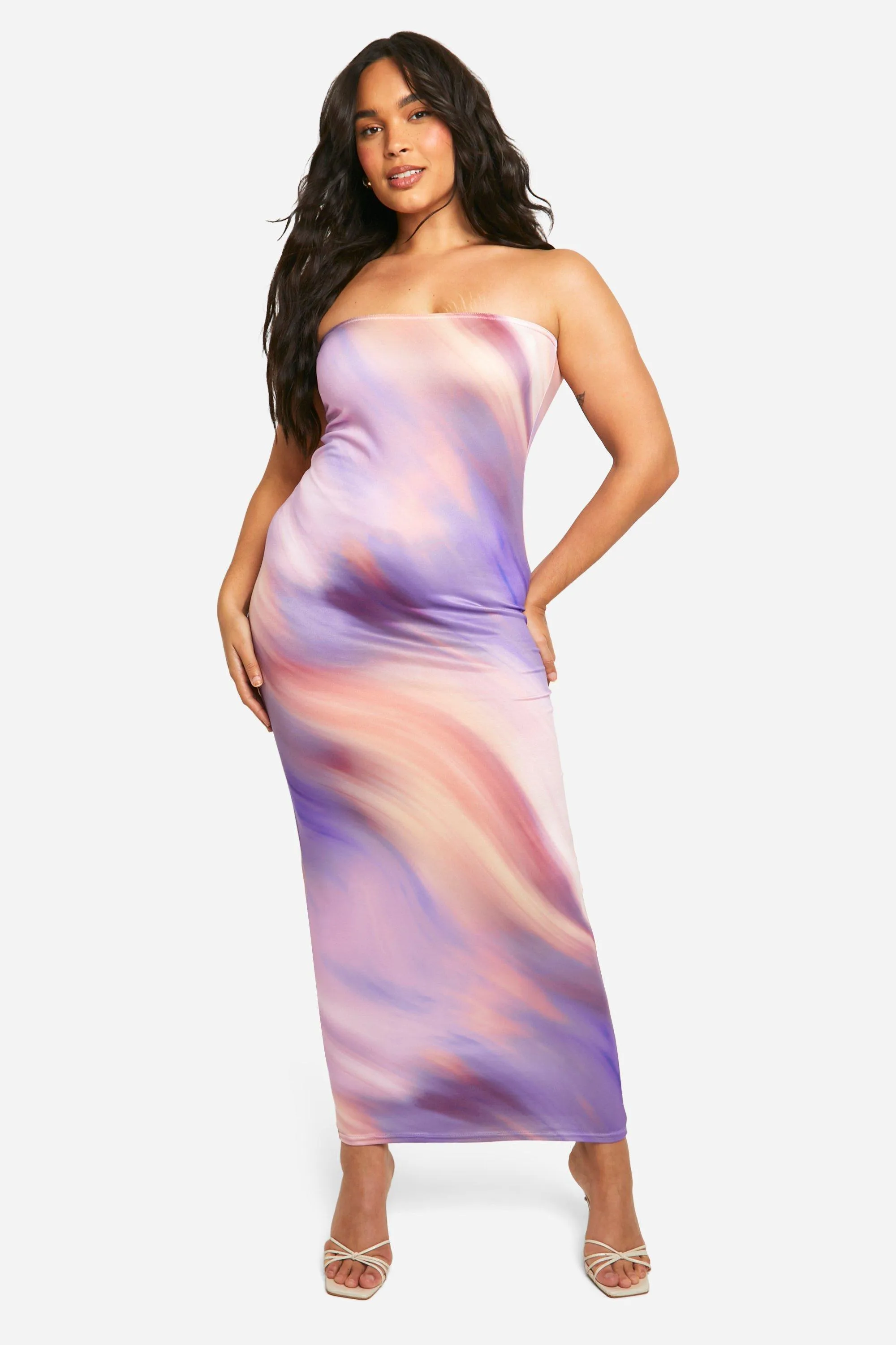 Plus Marble Super Soft Bandeau Maxi Dress