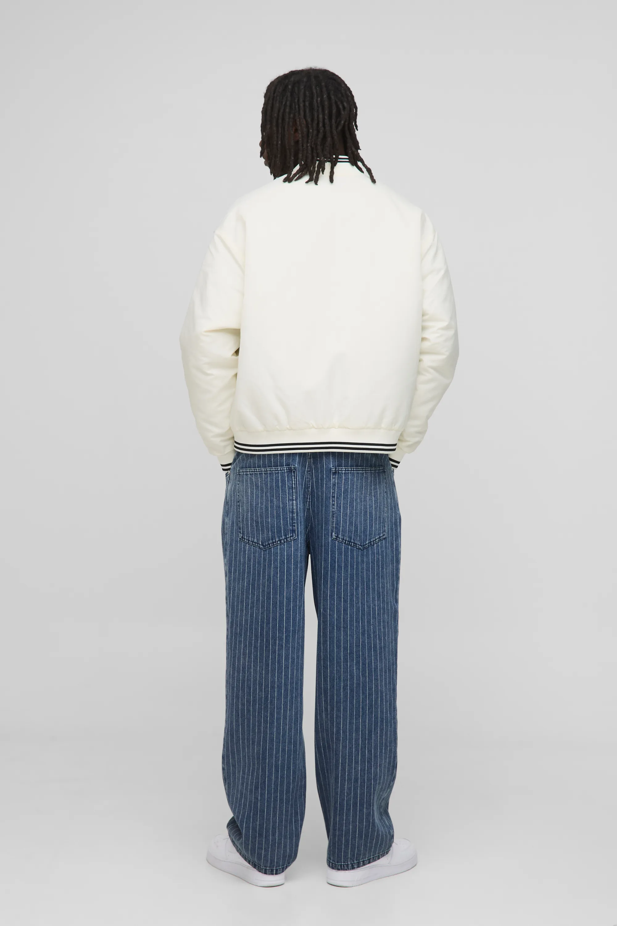 Baggy Fit Indigo Pinstripe Jeans 2 Baggy Fit Indigo Pinstripe Jeans