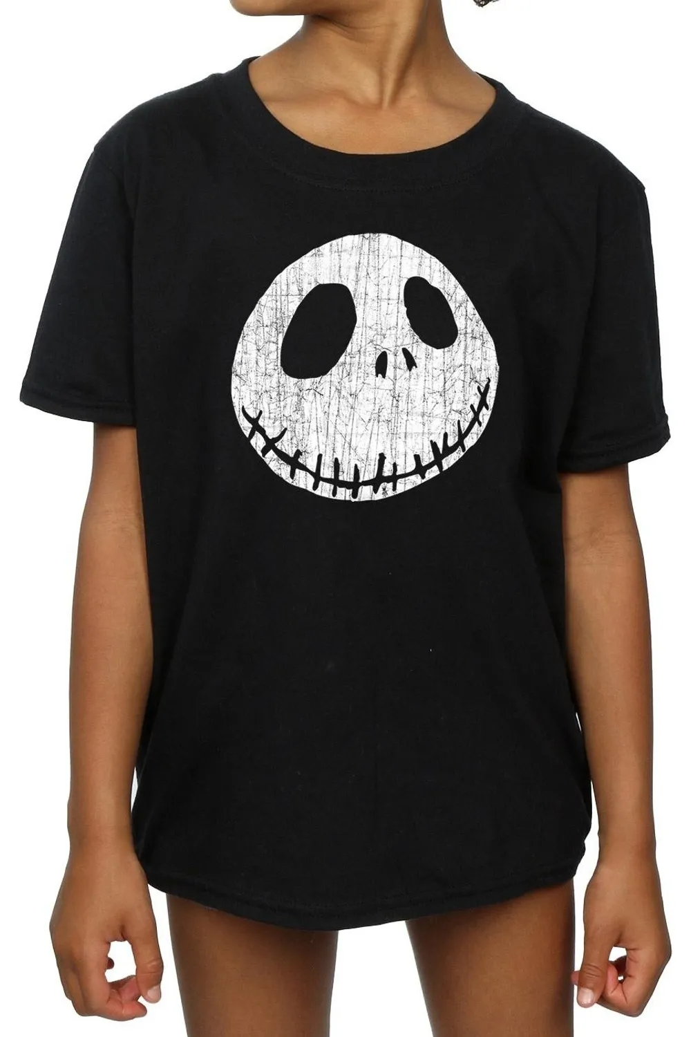 Nightmare Before Christmas Jack Cracked Face Cotton T-Shirt 3 Nightmare Before Christmas Jack Cracked Face Cotton T-Shirt