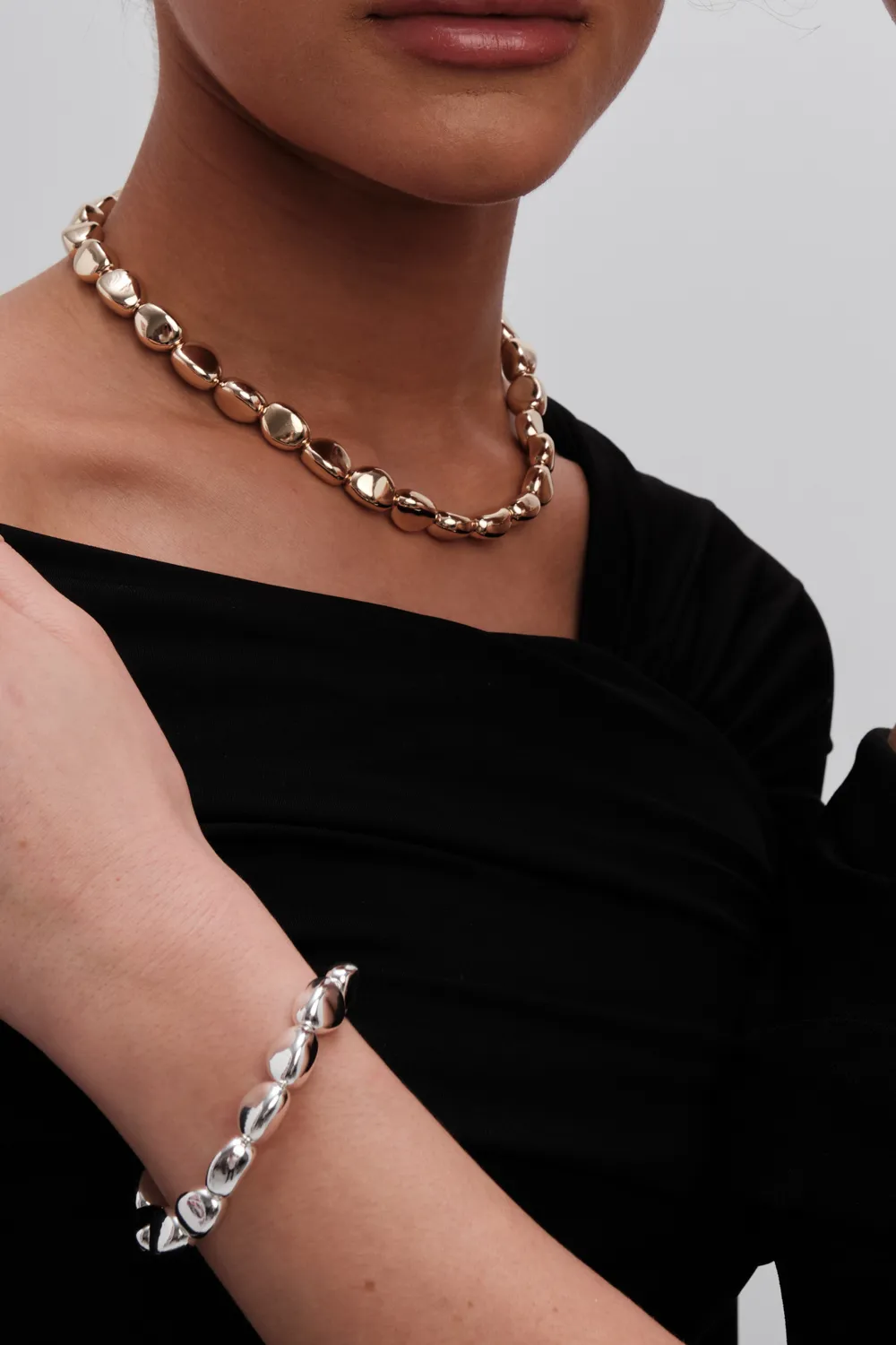 Jon Richard Silver Plated Polished Nugget Bracelet 2 Jon Richard Silver Plated Polished Nugget Bracelet