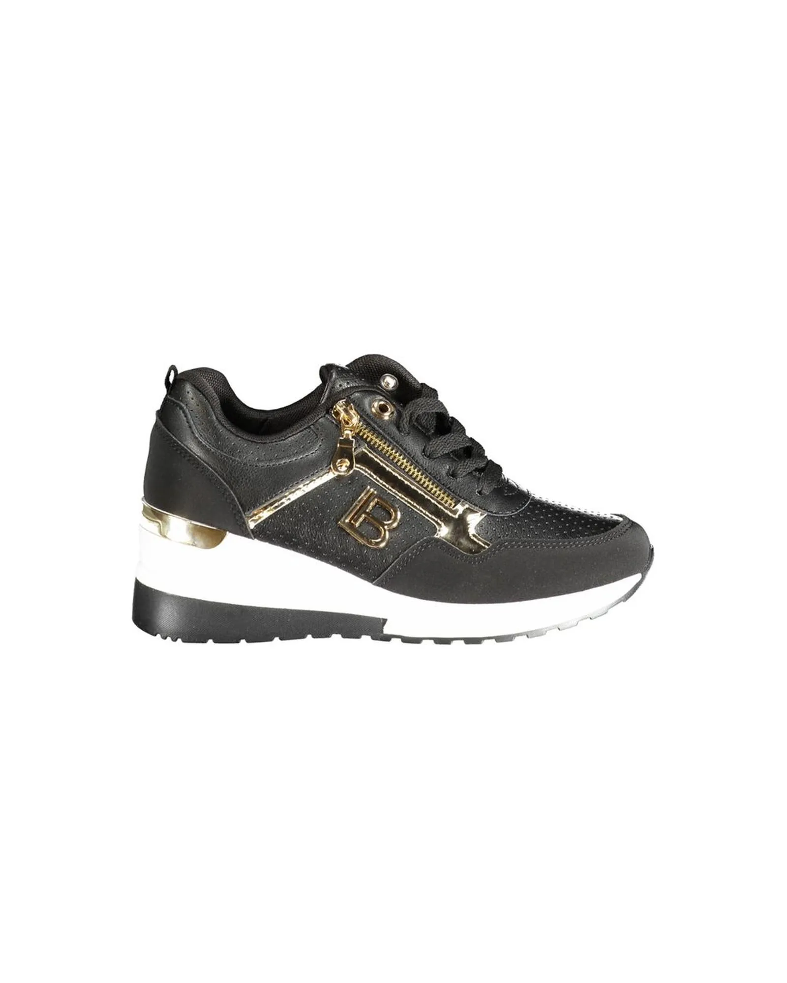 Platform Sneaker with Contrast Details and Side Zip