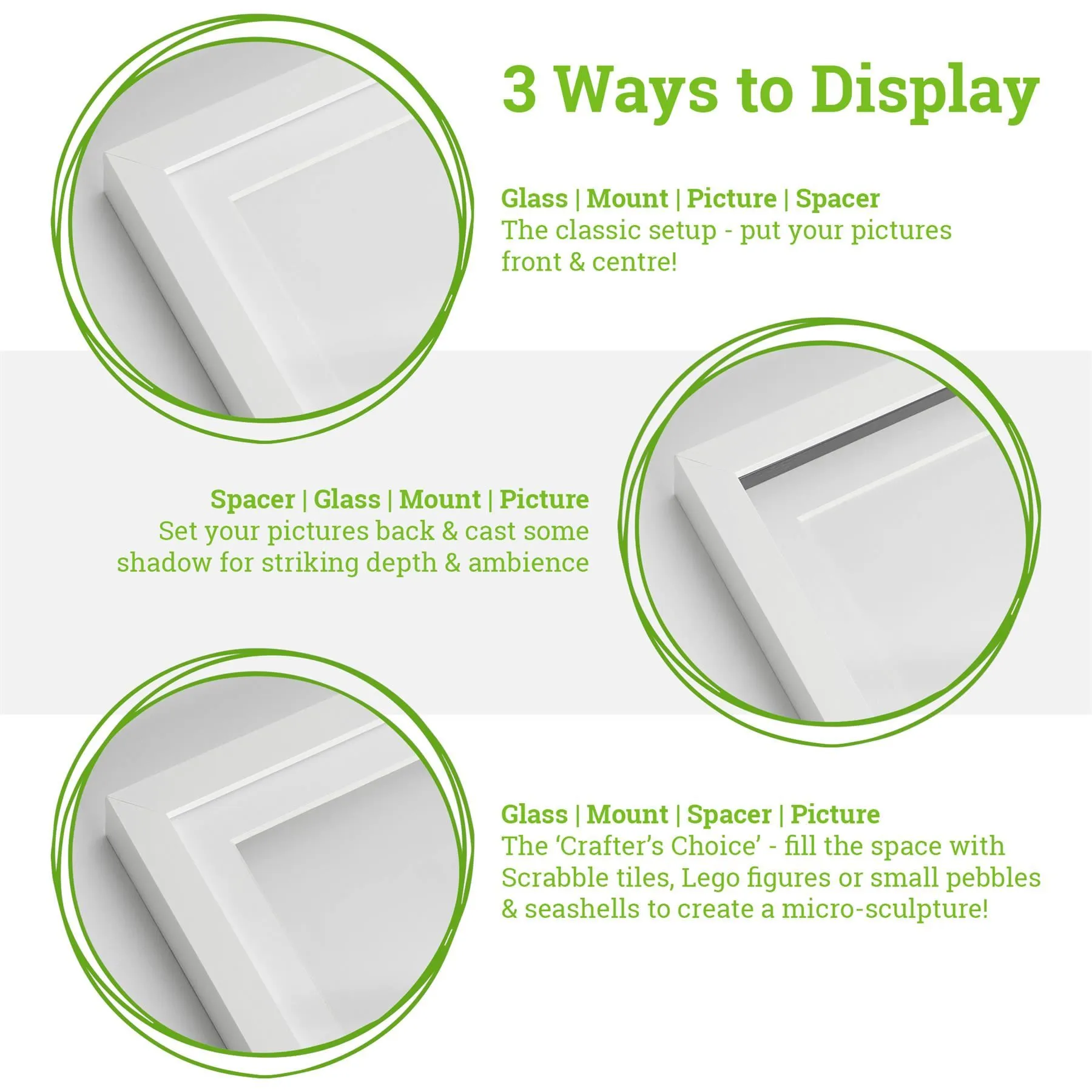 3D Box Photo Frames - 4 x 4 with 2 x 2 Mount - Black Mount - Pack of 5 3 3D Box Photo Frames - 4 x 4 with 2 x 2 Mount - Black Mount - Pack of 5
