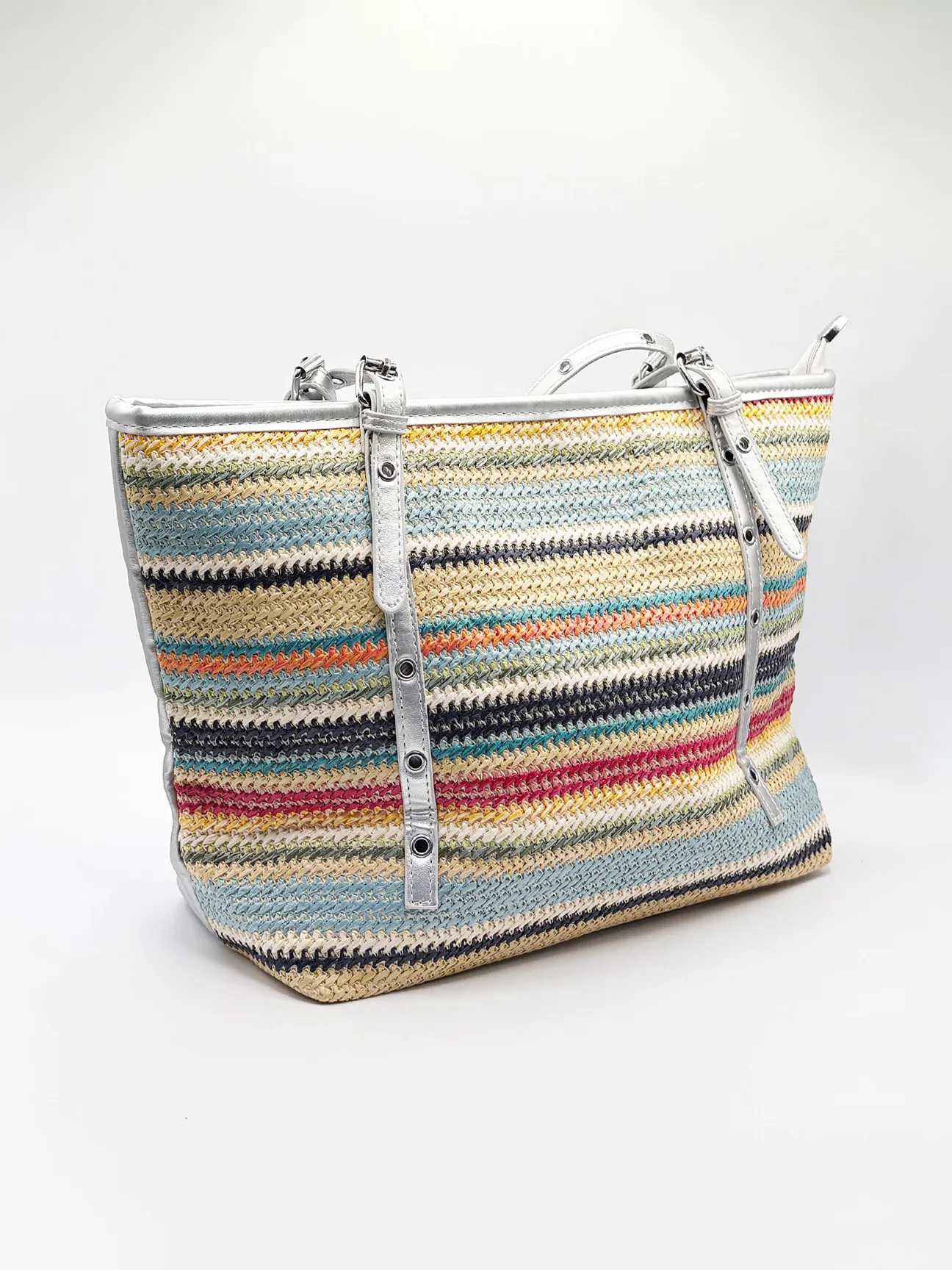 Medium Tote Bag in Multi Silver