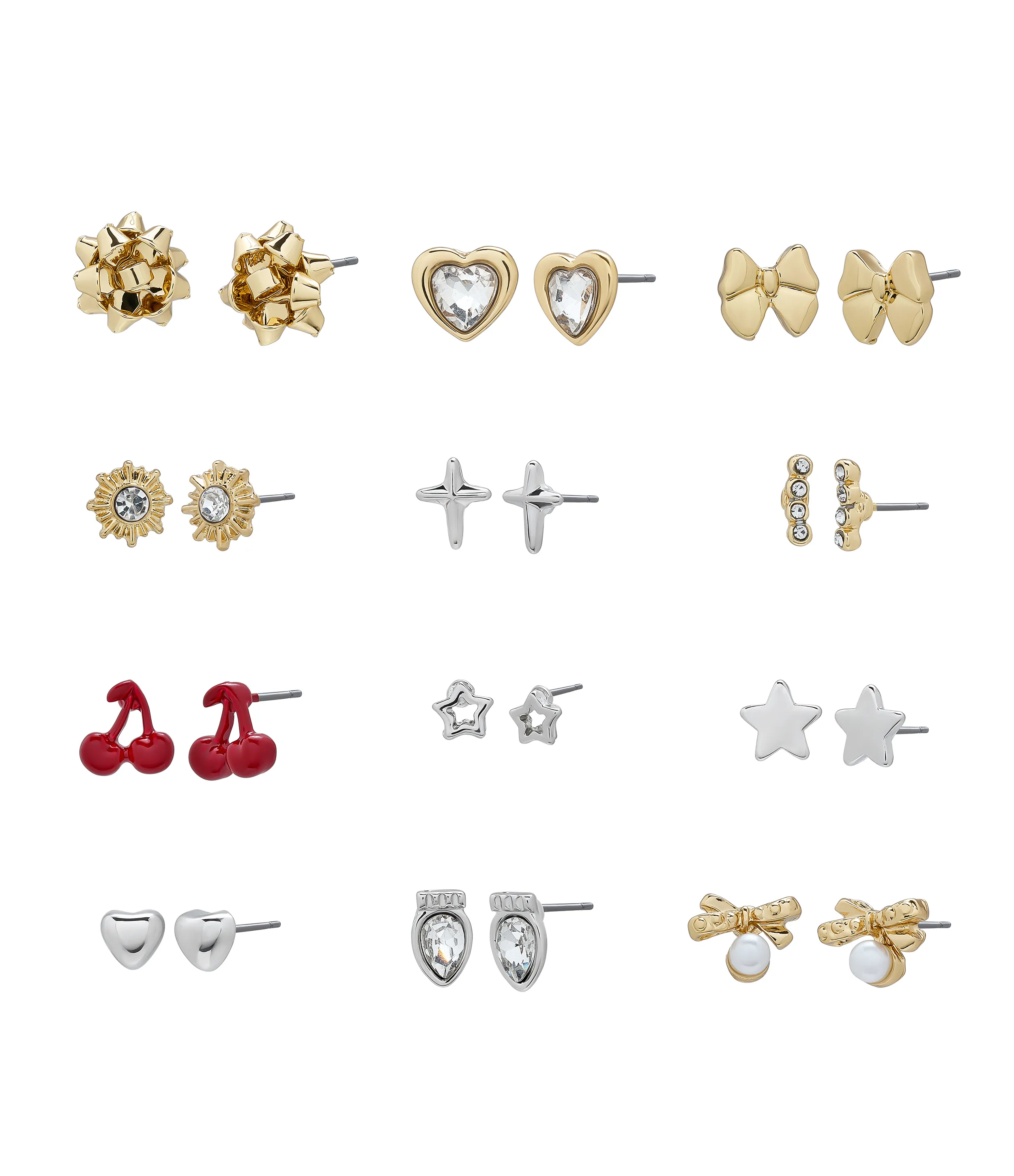 Bow Mixed Stud Earring 12-Piece Set 1 Bow Mixed Stud Earring 12-Piece Set